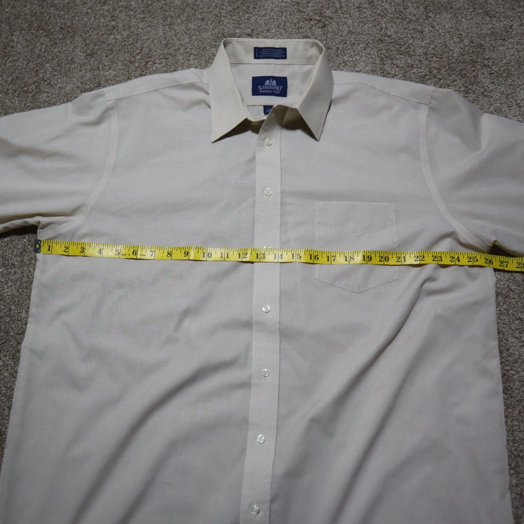 Stafford Stafford Shirt Button-Up Long Sleeve Travel Casual Brown 17.5 Mens Size 17.5 Cotton Blend Pockets Size US XXL / EU 58 / 5 - 4 Thumbnail