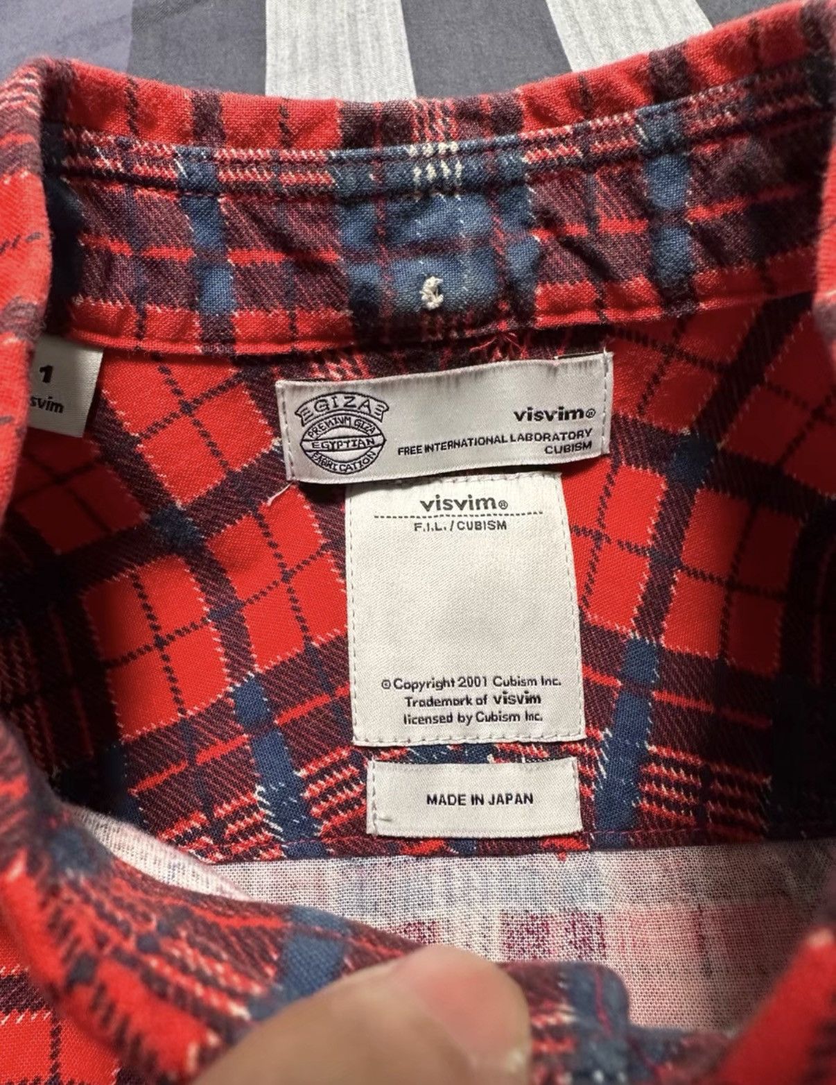 Visvim Visvim F.I.L. / CUBISM Check Shirt – Red/Black Size US S / EU 44-46 / 1 - 2 Thumbnail