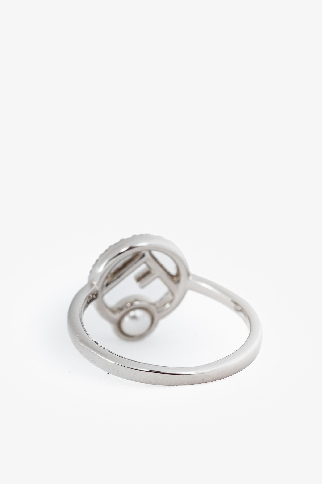 Fendi Fendi F is Fendi Pearl & Crystal Palladium-Plated Ring Size ONE SIZE - 2 Thumbnail