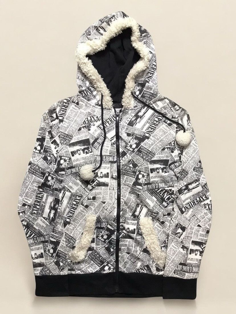 Japanese Brand If Six Was Nine x LGB Style newspaper Printed Fur Hoodie Size US M / EU 48-50 / 2 - 1 Thumbnail