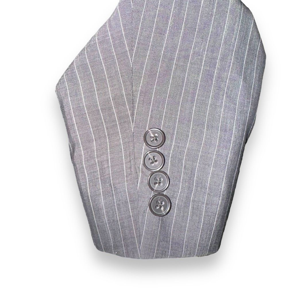 Samuelsohn Samuelsohn Gable Gray Striped Super 130s Suit Size 44R Size 44R - 7 Thumbnail
