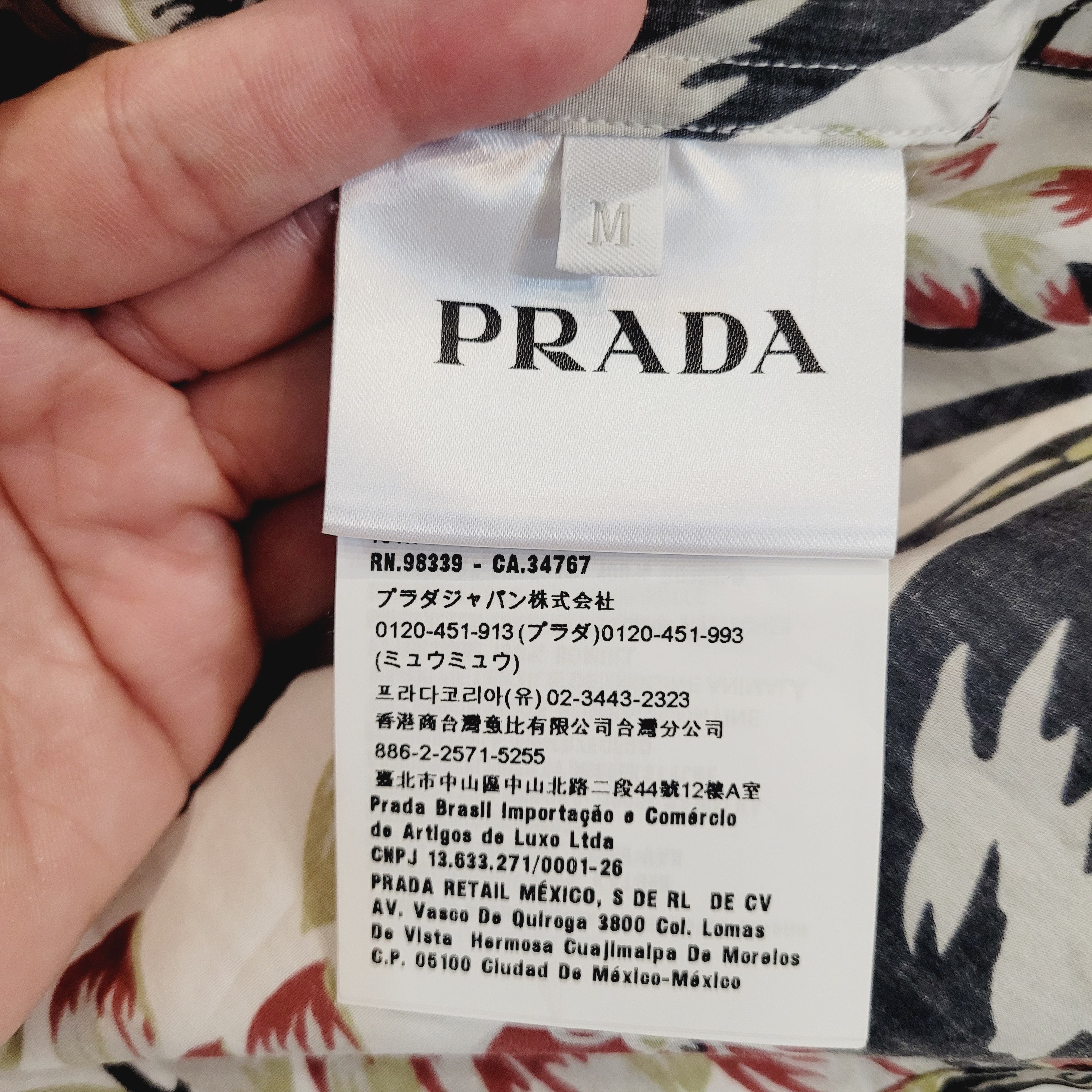 Prada Prada Men's Floral Print Light Cotton Shirt Size US M / EU 48-50 / 2 - 7 Thumbnail