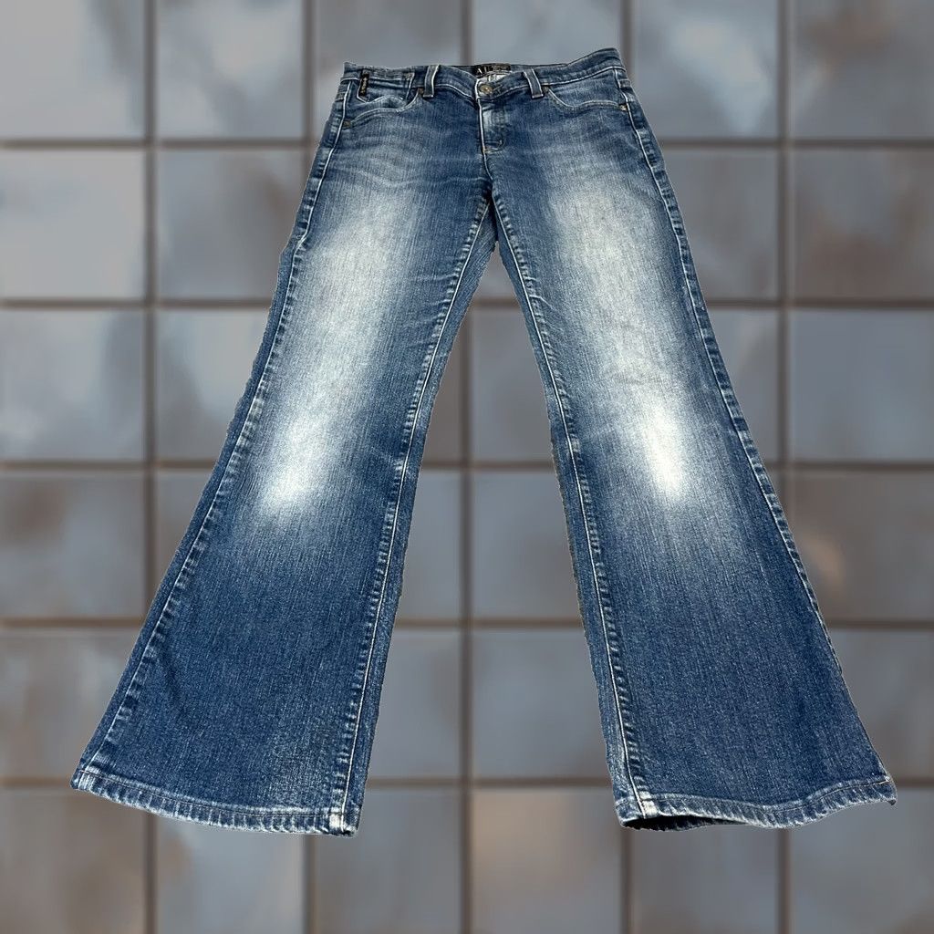 Vintage Armani Jeans Jeans Bootcut 28 Regular Mid Wash Blue 5-Pocket Denim Womens Clubwear Womens Jeans Mens? Size 28" / US 6 / IT 42 - 1 Thumbnail