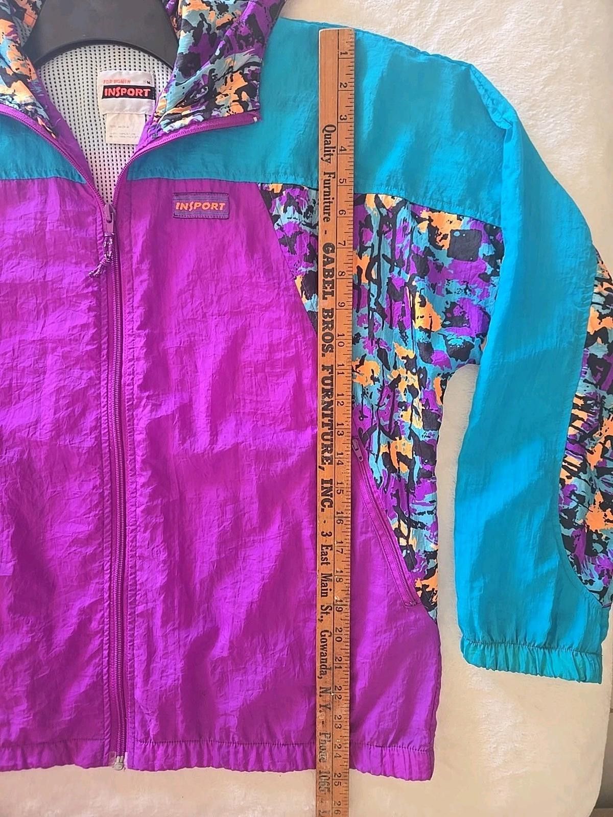 Other Vintage Insport Windbreaker Jacket Hooded Women's M 80s Size M / US 6-8 / IT 42-44 - 6 Thumbnail