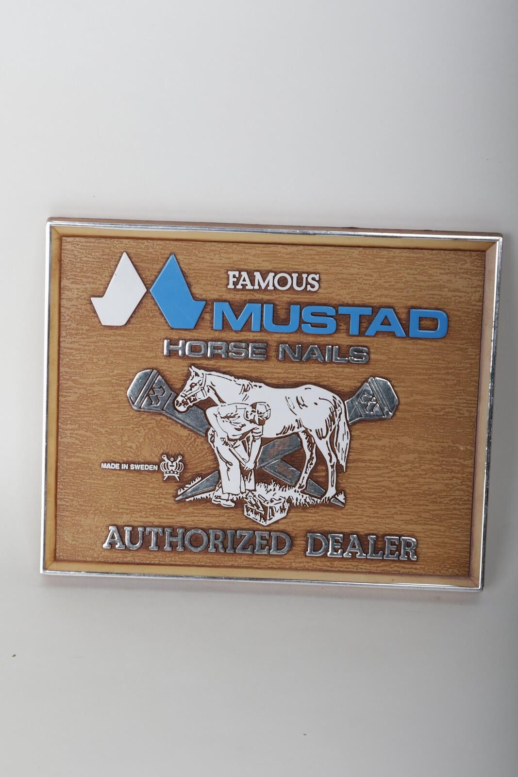 Mustang 70's KCS Mustad Horse Nails Authorized Dealer Sign Size ONE SIZE - 1 Thumbnail