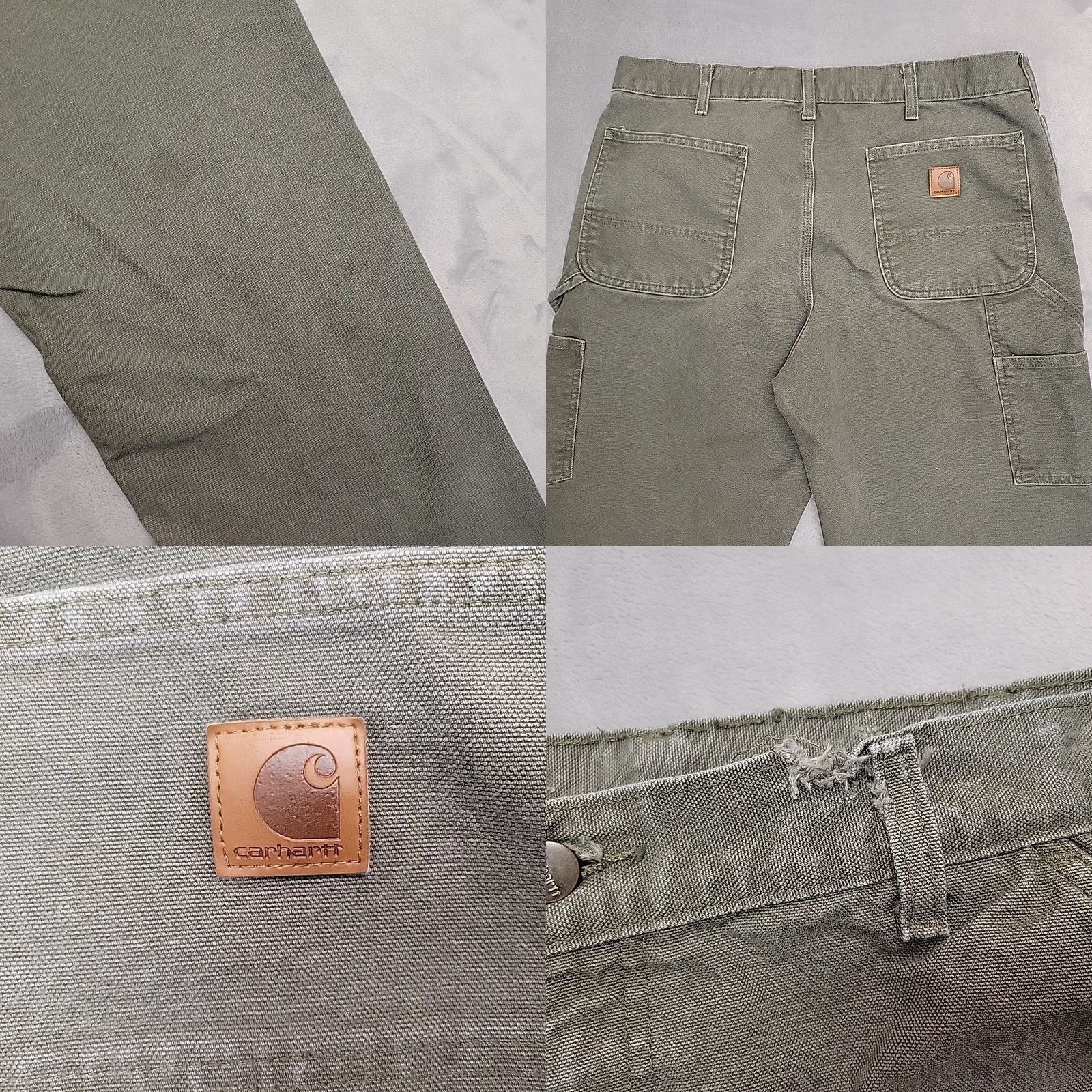 Carhartt Carhartt Pants Men 36x30 Moss Green Flannel Lined Canvas Carpenter B111 Workwear Size US 36 / EU 52 - 8 Thumbnail
