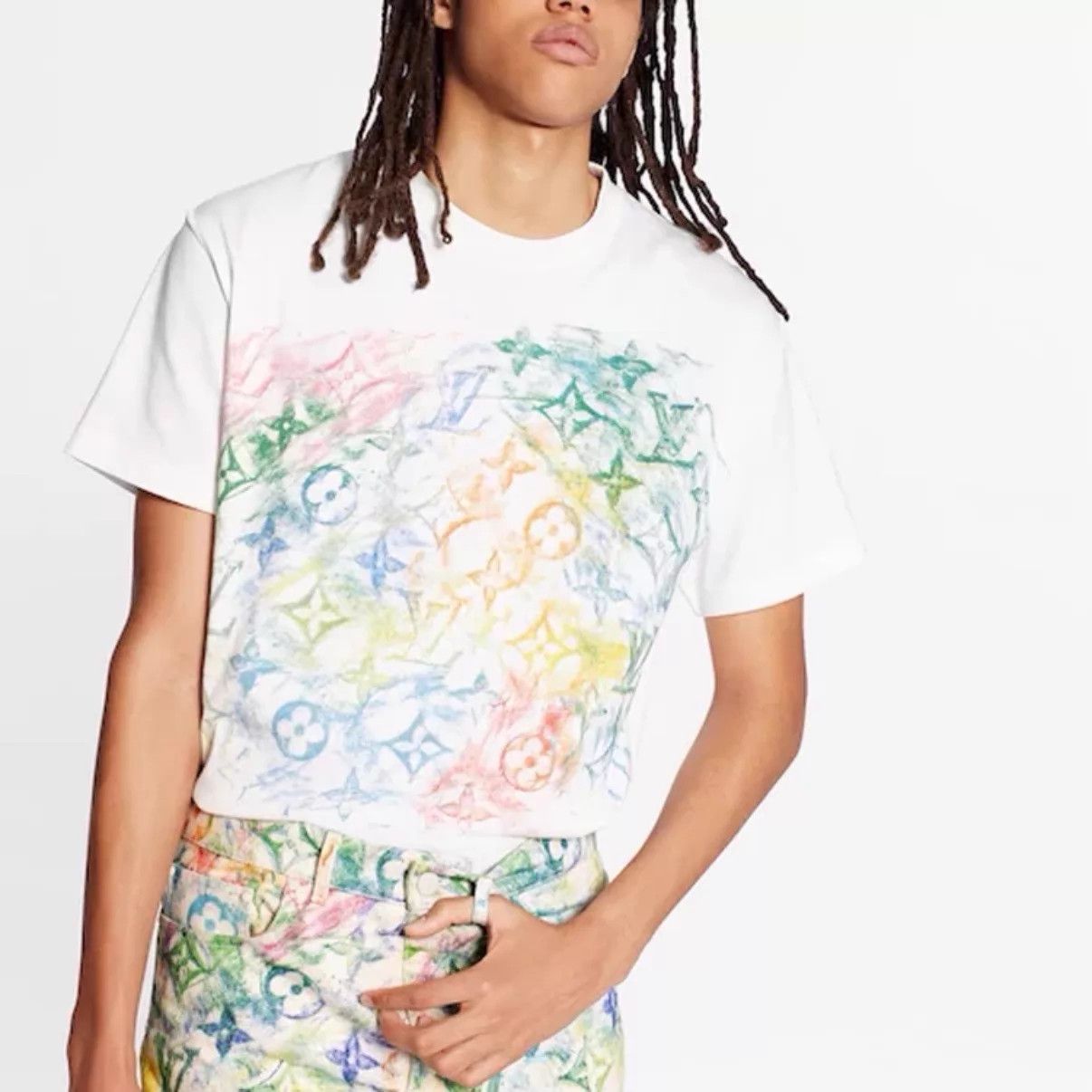 Louis Vuitton LV White Monogram Crayon Graffiti Tee XXL 98New Size US XXL / EU 58 / 5 - 6 Thumbnail