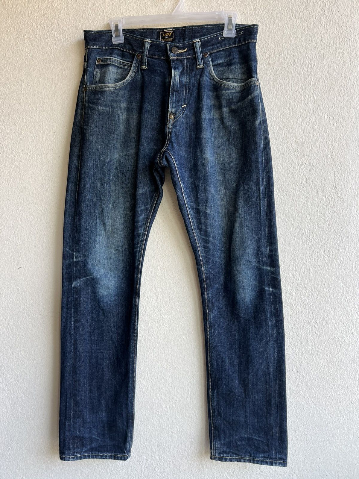 Lee Lee 101 Pure Indigo Dye Mud Denim Blue Line Selvedge Jeans Size US 29 - 2 Thumbnail