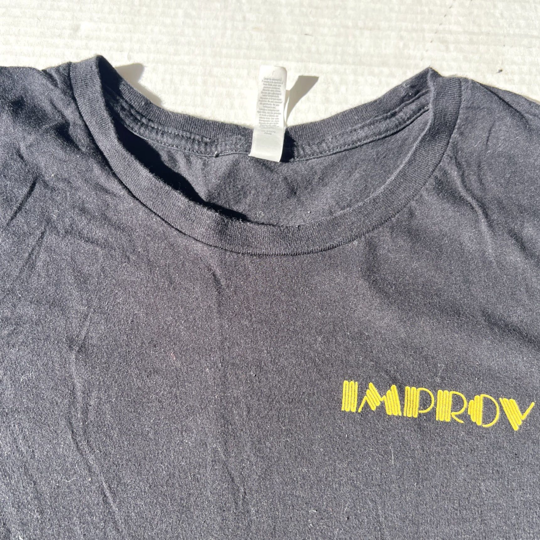 Vintage VINTAGE Canvas T-Shirt Unisex Adults Large Black 80s 90s Improv Comedy Club Hollywood Logo Double-Sided Graphic Print Short Sleeve Size US L / EU 52-54 / 3 - 3 Thumbnail