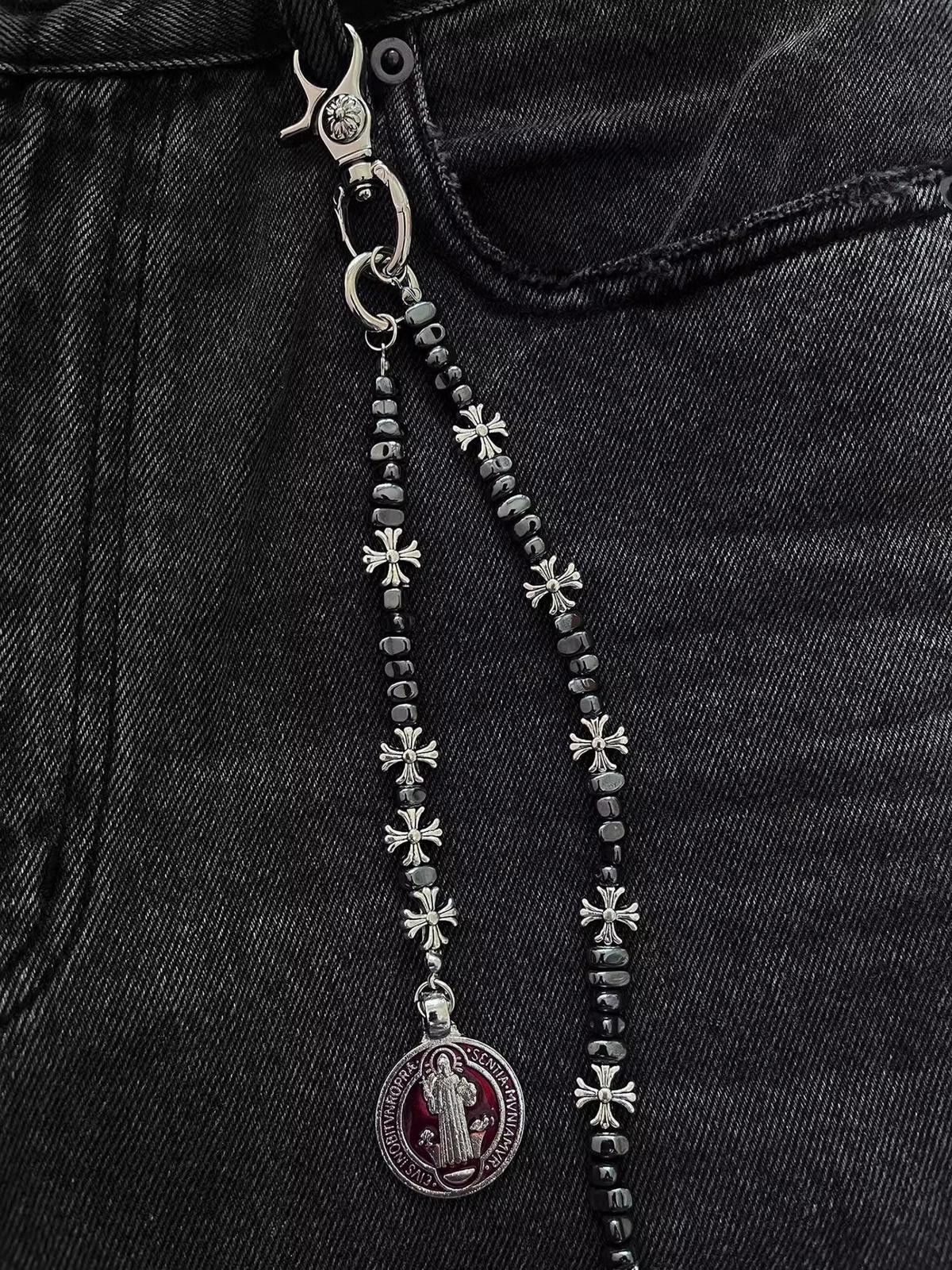 Jewelry Metal Cross Wallet Chain,Y2K Jeans Chain,Gothic Pants Chain Size ONE SIZE - 4 Thumbnail