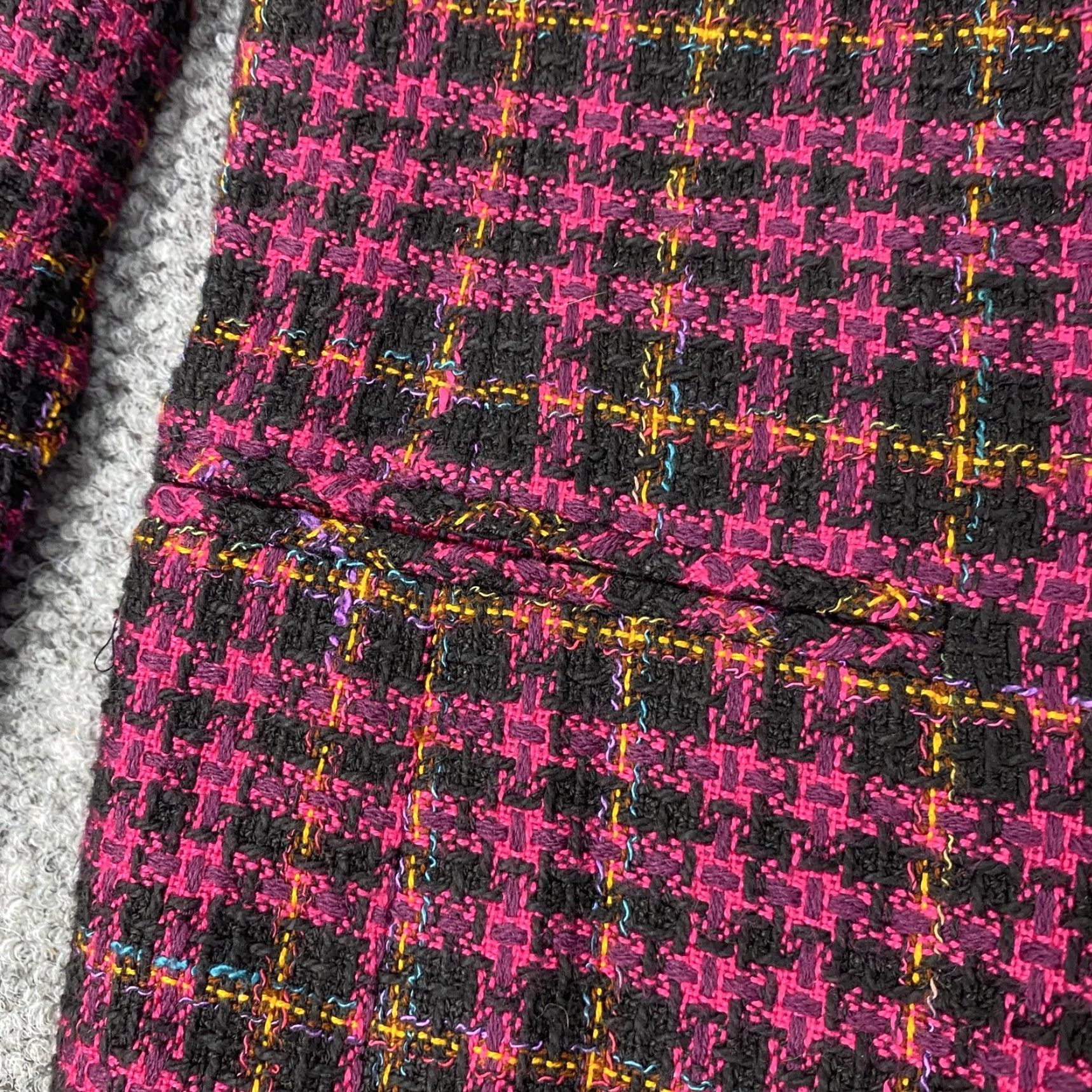 Vintage VINTAGE That's Me! Blazer Womens 18 Pink Black Tweed Plaid Single-Breasted Notch Lapel Jacket Tailored Business Workwear Womens 90s Size XXL / US 16-18 / IT 52-54 - 5 Thumbnail