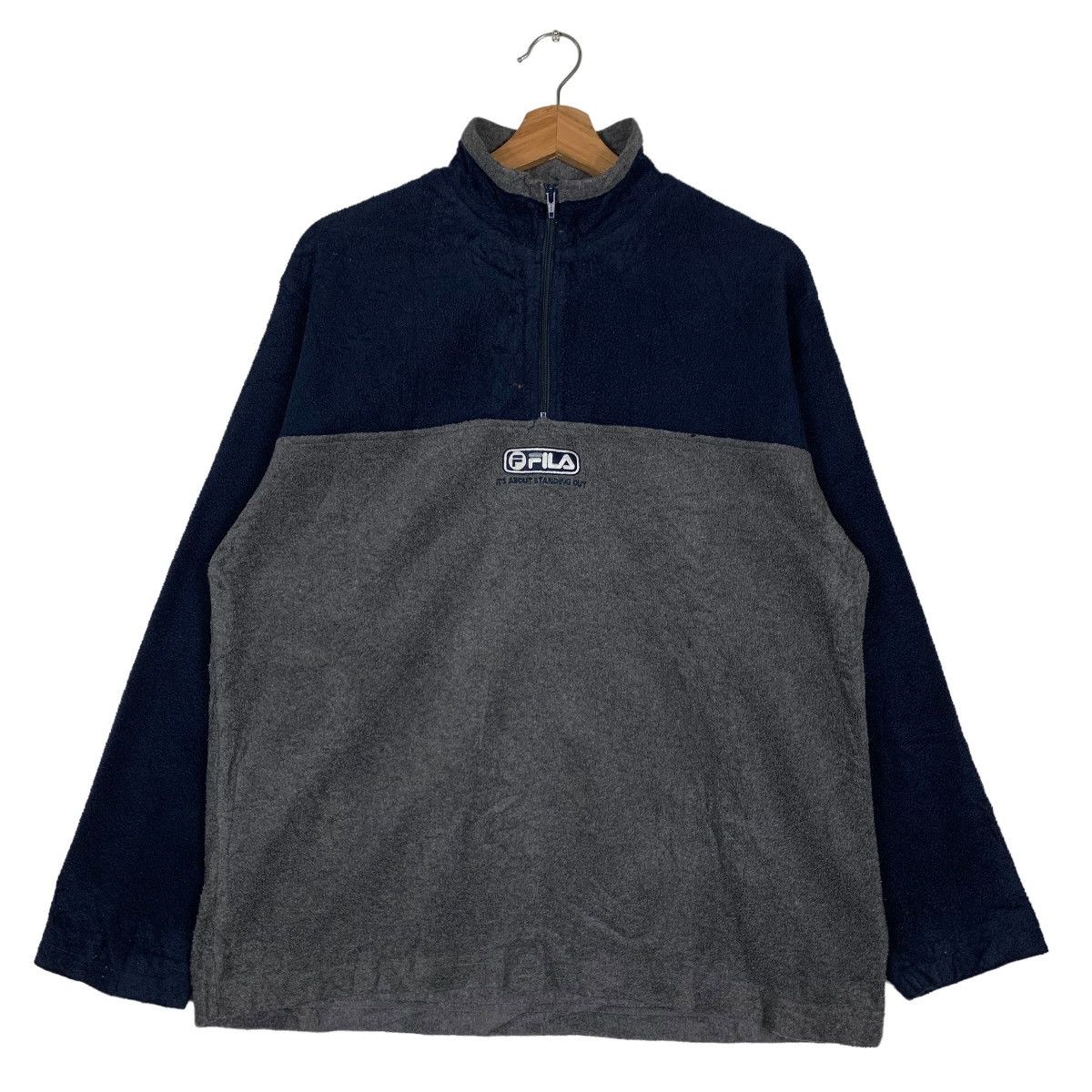 Fila FILA Center Logo Half Zip Pullover Fleece Sweater #0019-C1 Size US M / EU 48-50 / 2 - 1 Thumbnail
