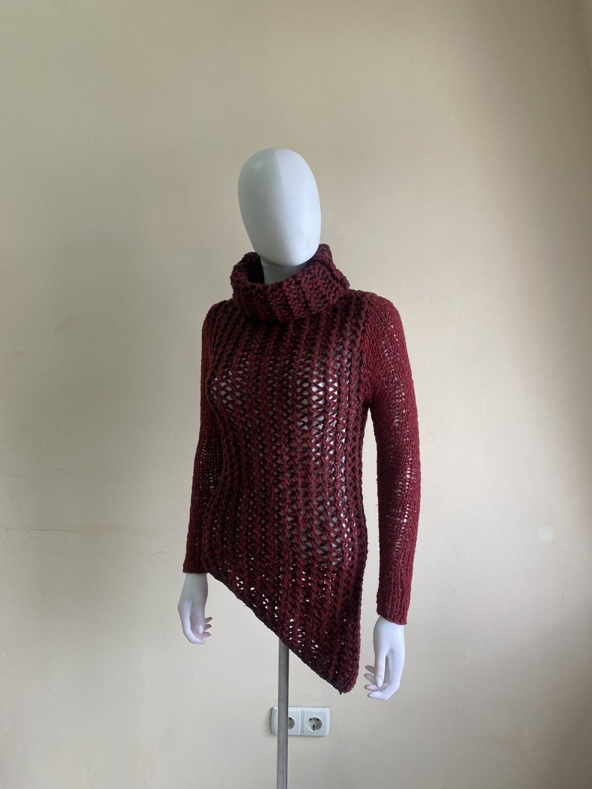 Helmut Lang Helmut Lang Red Open Knit Sweater Size P Size XS / US 0-2 / IT 36-38 - 6 Thumbnail