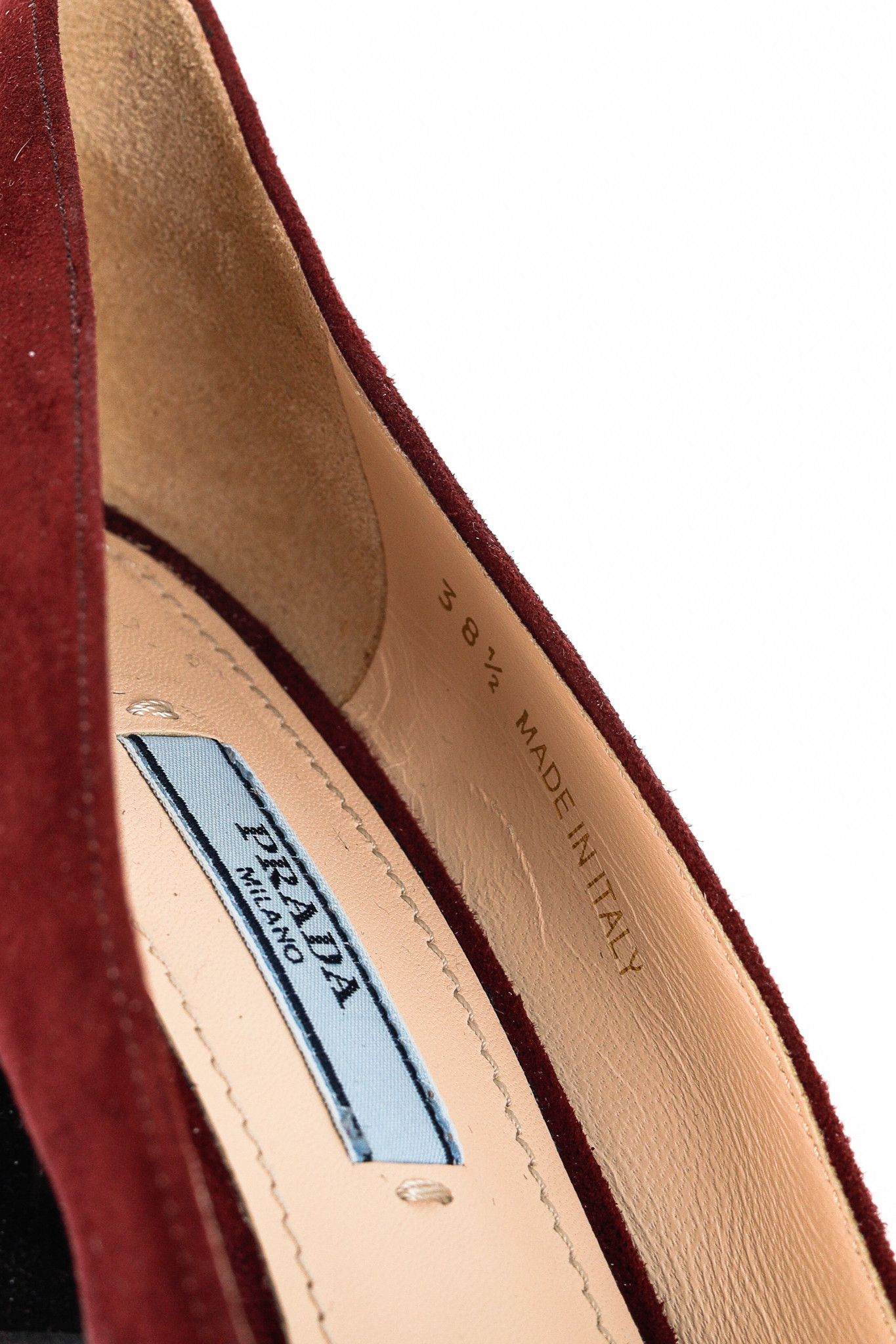 Prada Granato & Nero Suede Bow Pointed-Toe Pumps