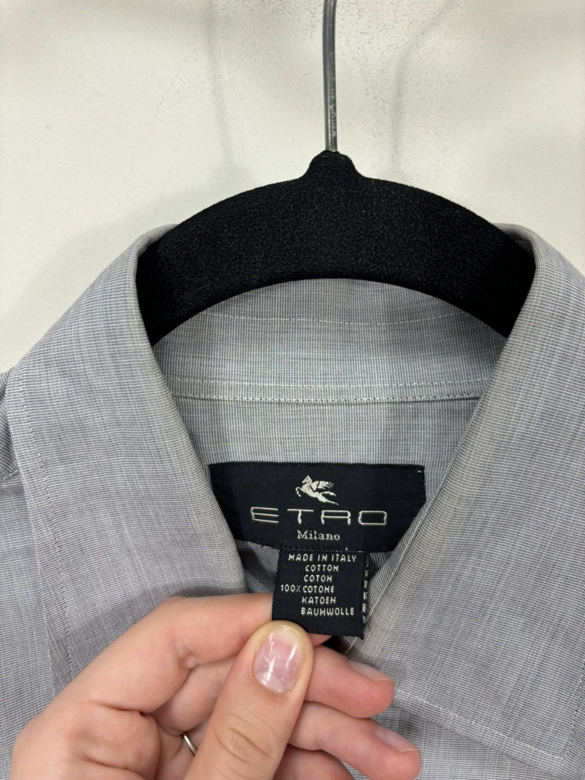 Etro Vintage Etro Men’s Gray Italian Luxury Button Up Dress Shirt Size US M / EU 48-50 / 2 - 7 Thumbnail