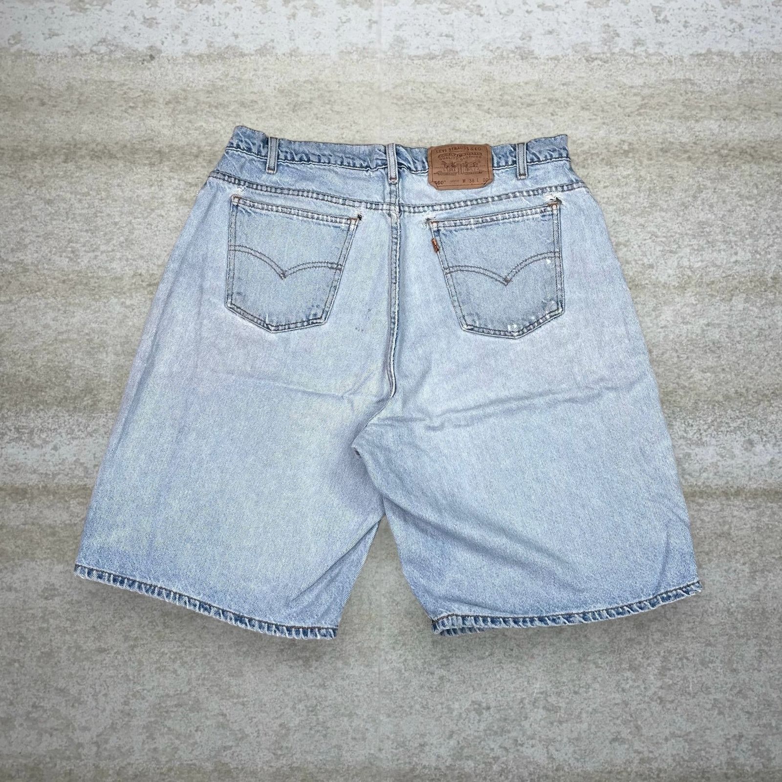 Vintage 90s Orange Tab Levis Jean Shorts 560 38x10 Loose Fit