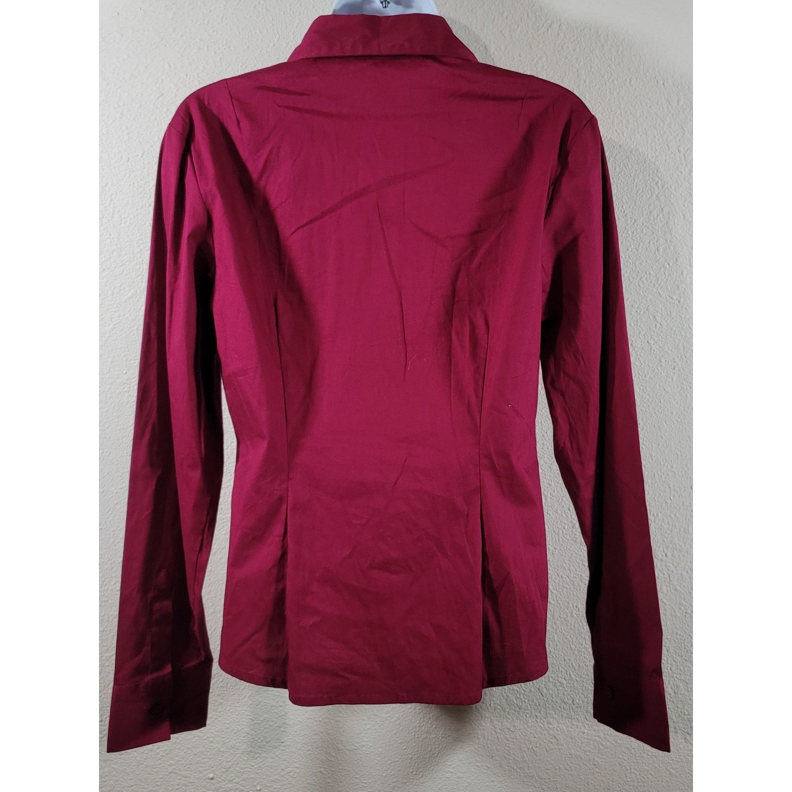 Other Ninety Burgundy Button Up Top Small Lightweight Soft NWT Size S / US 4 / IT 40 - 3 Thumbnail