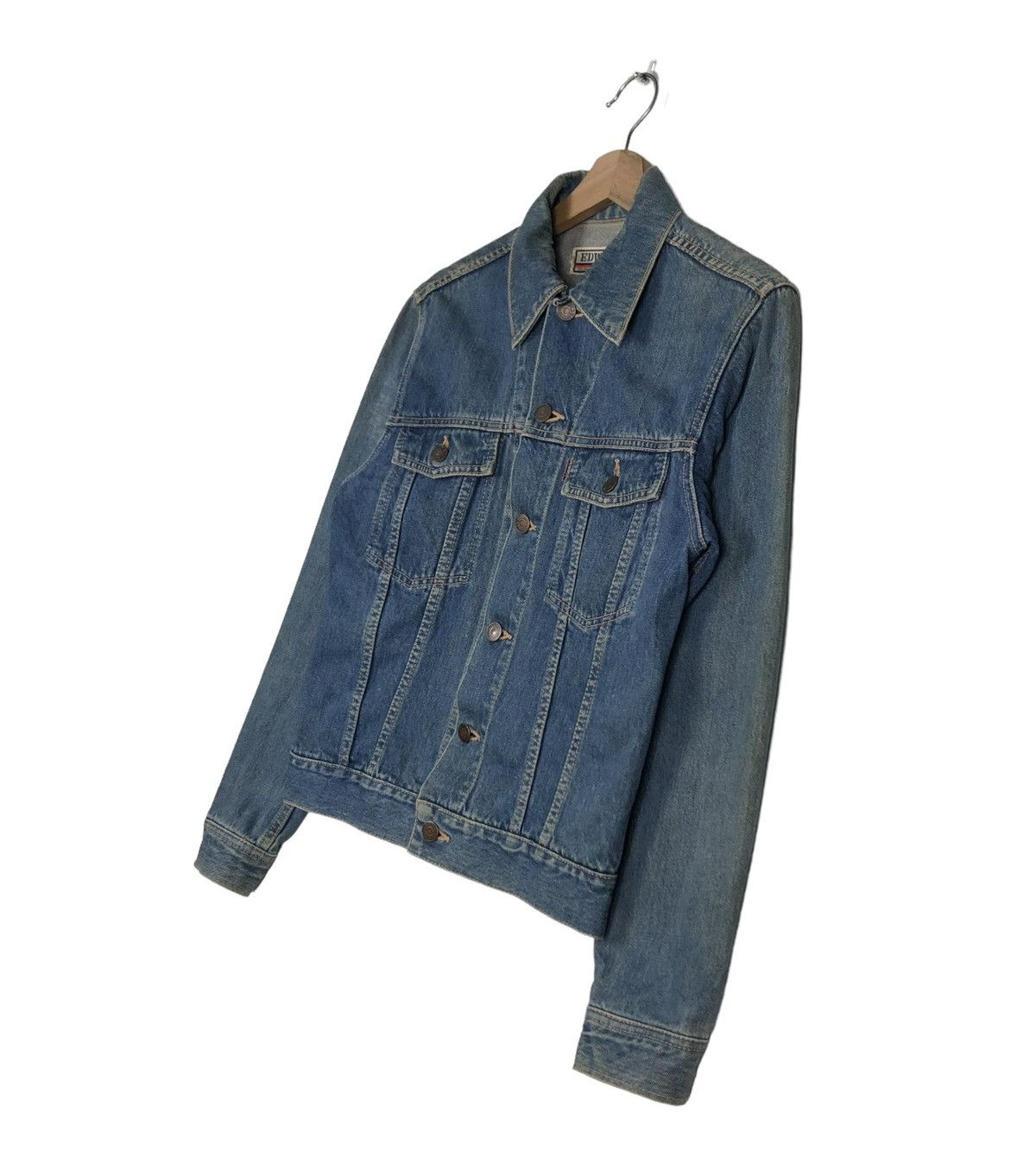 Japanese Brand 🔥VINTAGE CROPPED DENIM TRUCKER JACKET EDWI Size US M / EU 48-50 / 2 - 2 Thumbnail