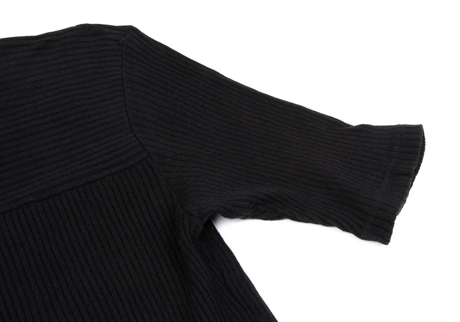 agnes b. Cotton Mock Neck Ribbed T-Shirt in Black Size US M / EU 48-50 / 2 - 5 Thumbnail