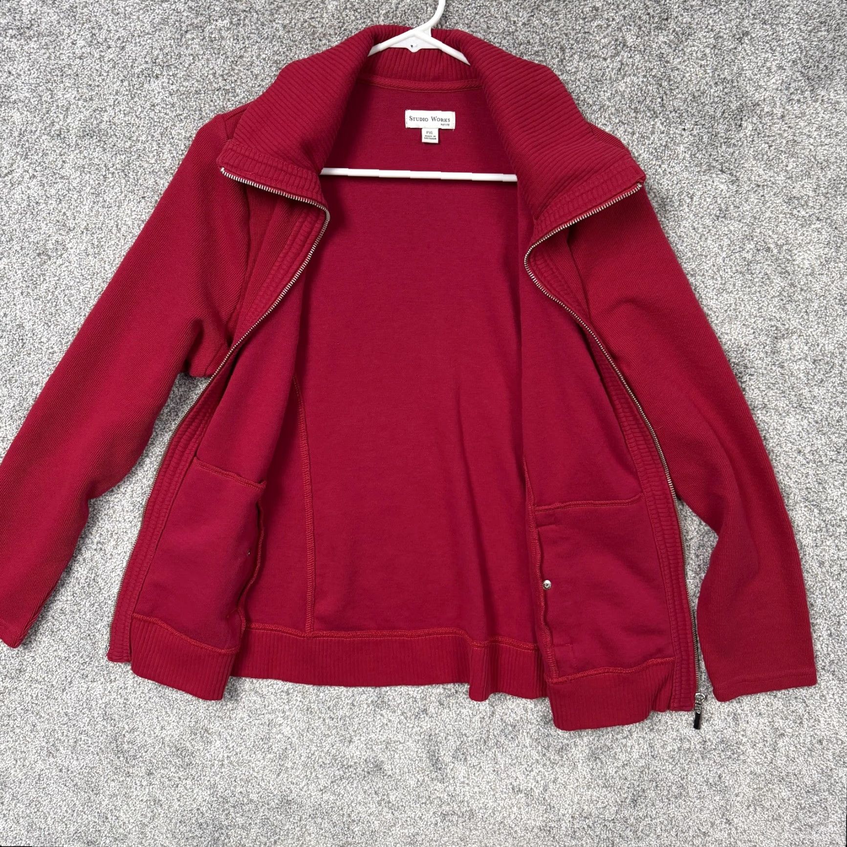 Vintage Studio Works Cardigan Sweater Womens PXL Petite Red Full Zip Coastal Grandmacore Shirt? Size XL / US 12-14 / IT 48-50 - 7 Thumbnail