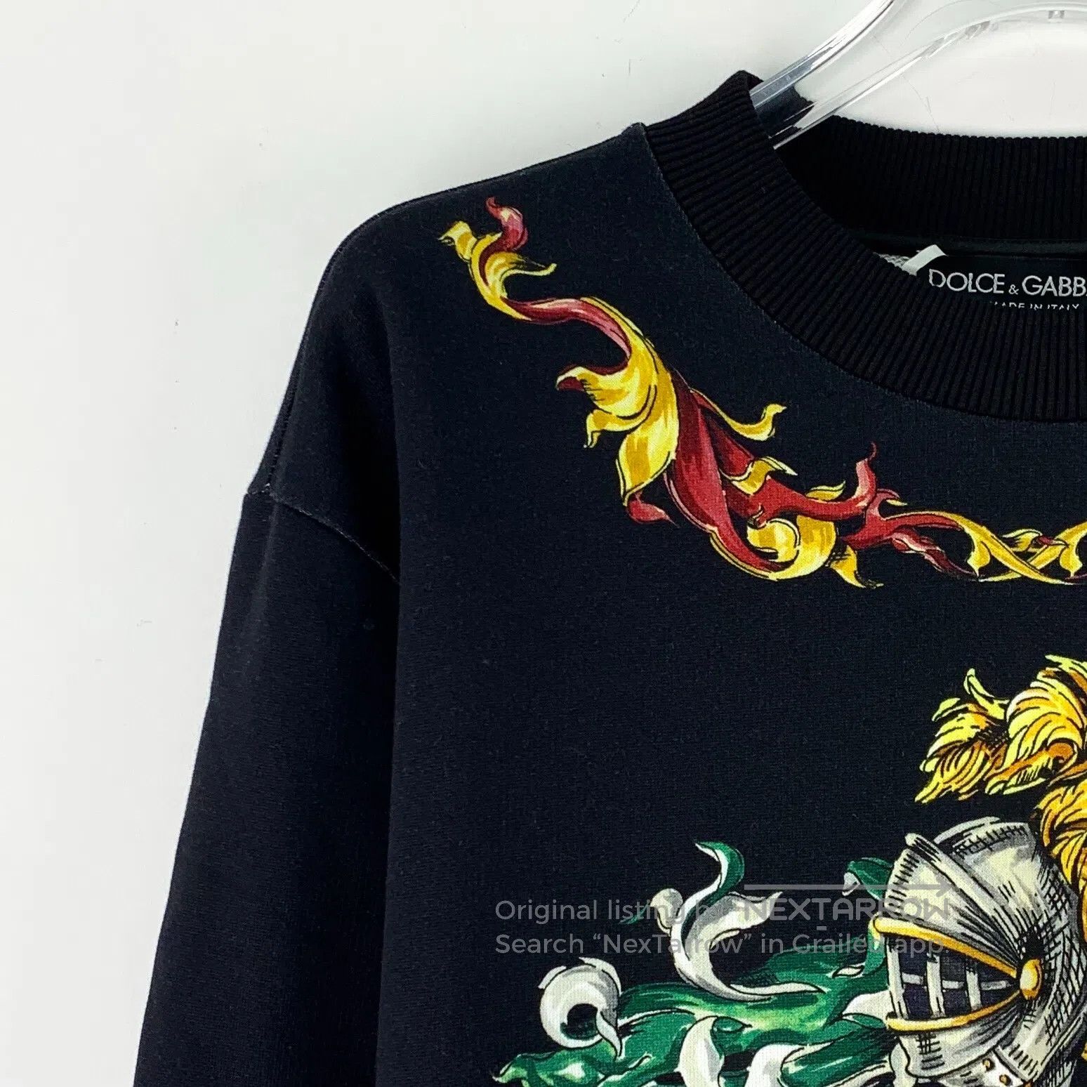 Dolce & Gabbana Dolce Gabbana Black Knight Court Print Cotton Round Neck L Size US S / EU 44-46 / 1 - 3 Thumbnail