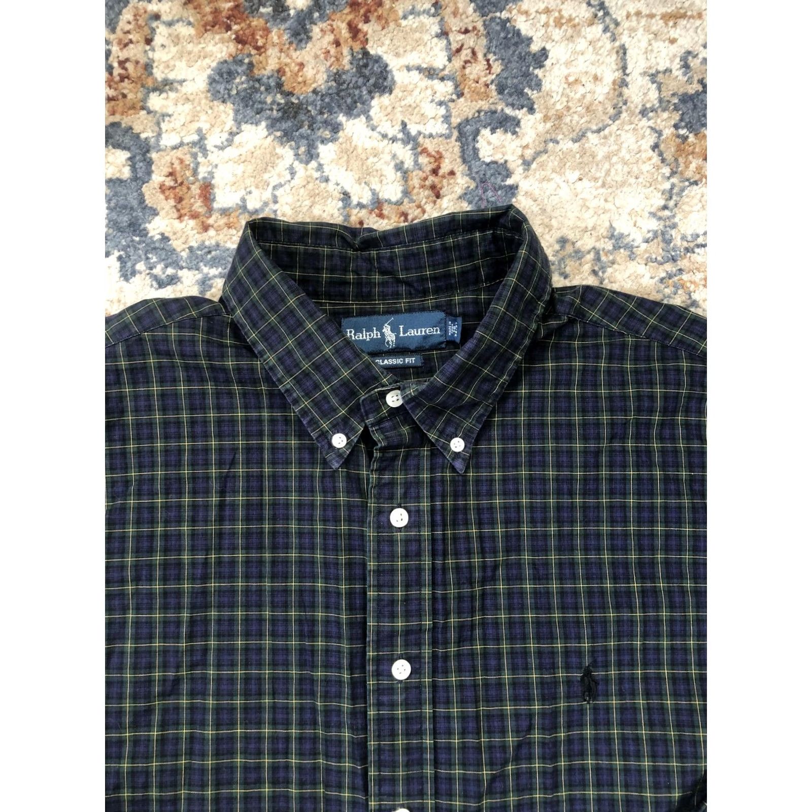 Ralph Lauren Ralph Lauren Shirt Mens 2XL Green Plaid Button-Down Long Sleeve Pony Logo Shirt Size US XXL / EU 58 / 5 - 2 Thumbnail