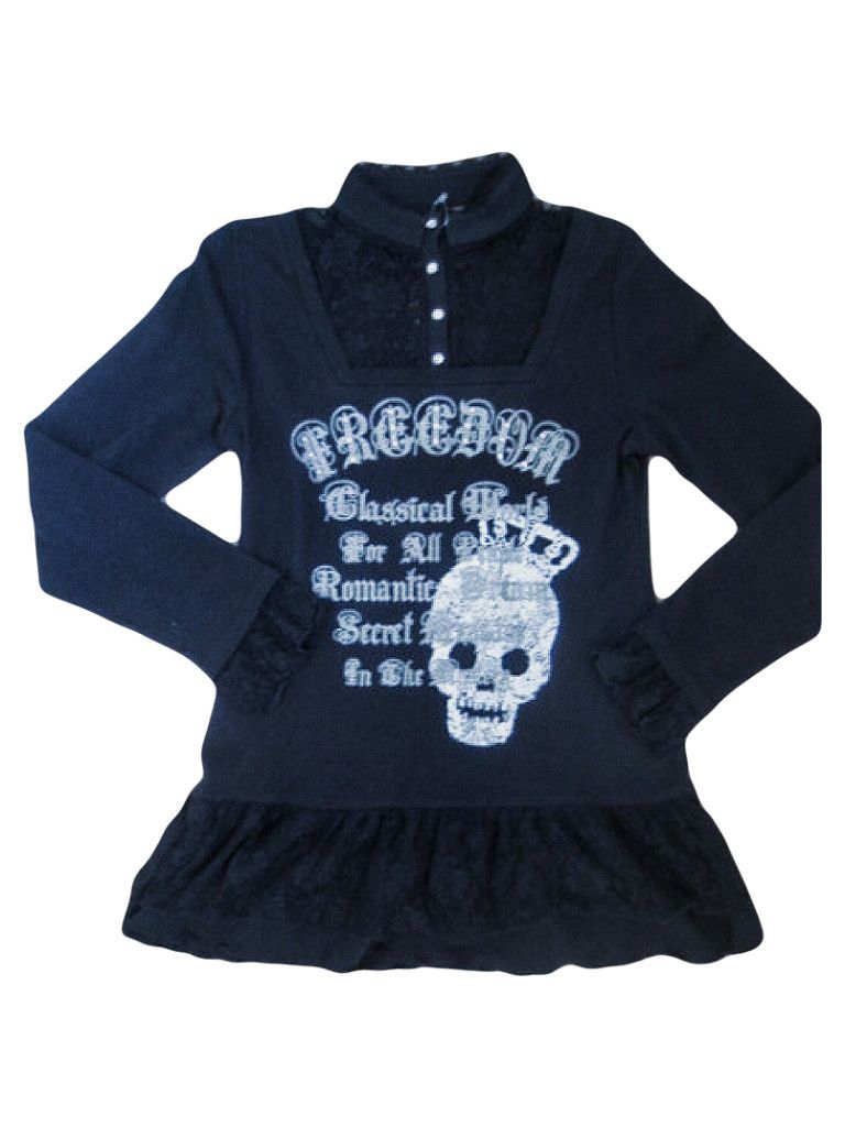 Japanese Brand TRPP GIRL skull and lace punk top☠️ ➕ Size M / US 6-8 / IT 42-44 - 2 Thumbnail