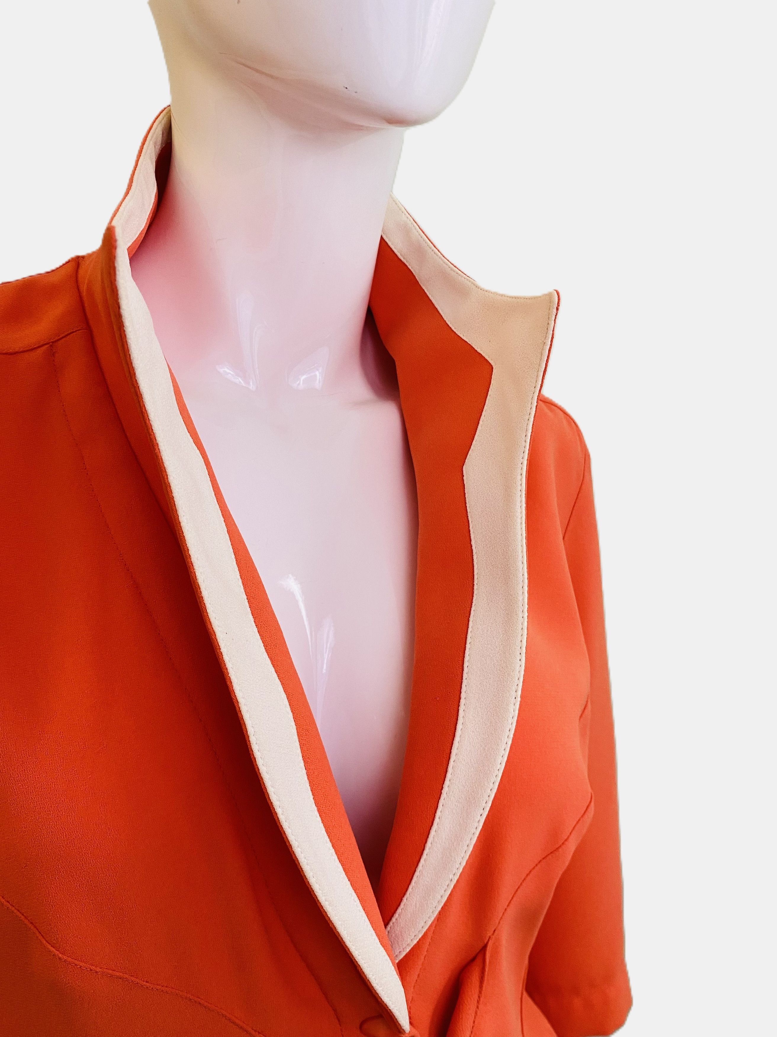 Thierry Mugler Thierry Mugler Crepe Bow Stripe Coral Gown Dress Size L / US 10 / IT 46 - 3 Thumbnail