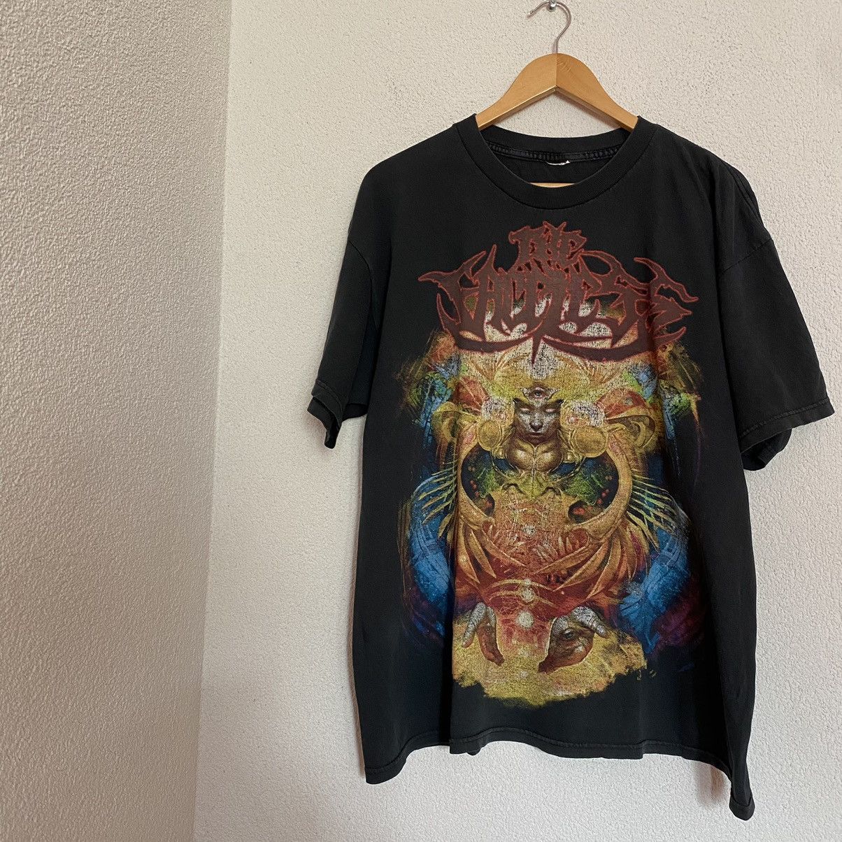 image of Rock Band x Rock T Shirt Vintage The Faceless Transcend The Illusion Tee in Faded Black (Size Mediu