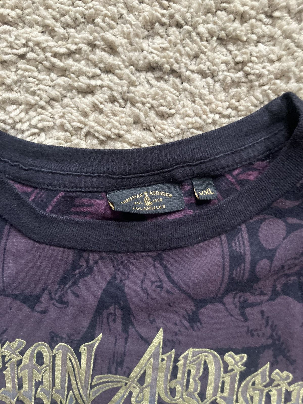 Christian Audigier Gothic Christian Audiger T Shirt Size US XXL / EU 58 / 5 - 4 Thumbnail