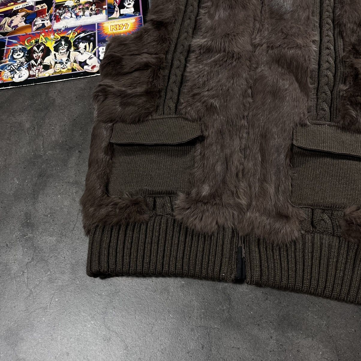 Japanese Brand Vintage Y2K Avant Garde Real Rabbit Fur Bomber Vest Jacket Size US S / EU 44-46 / 1 - 6 Thumbnail