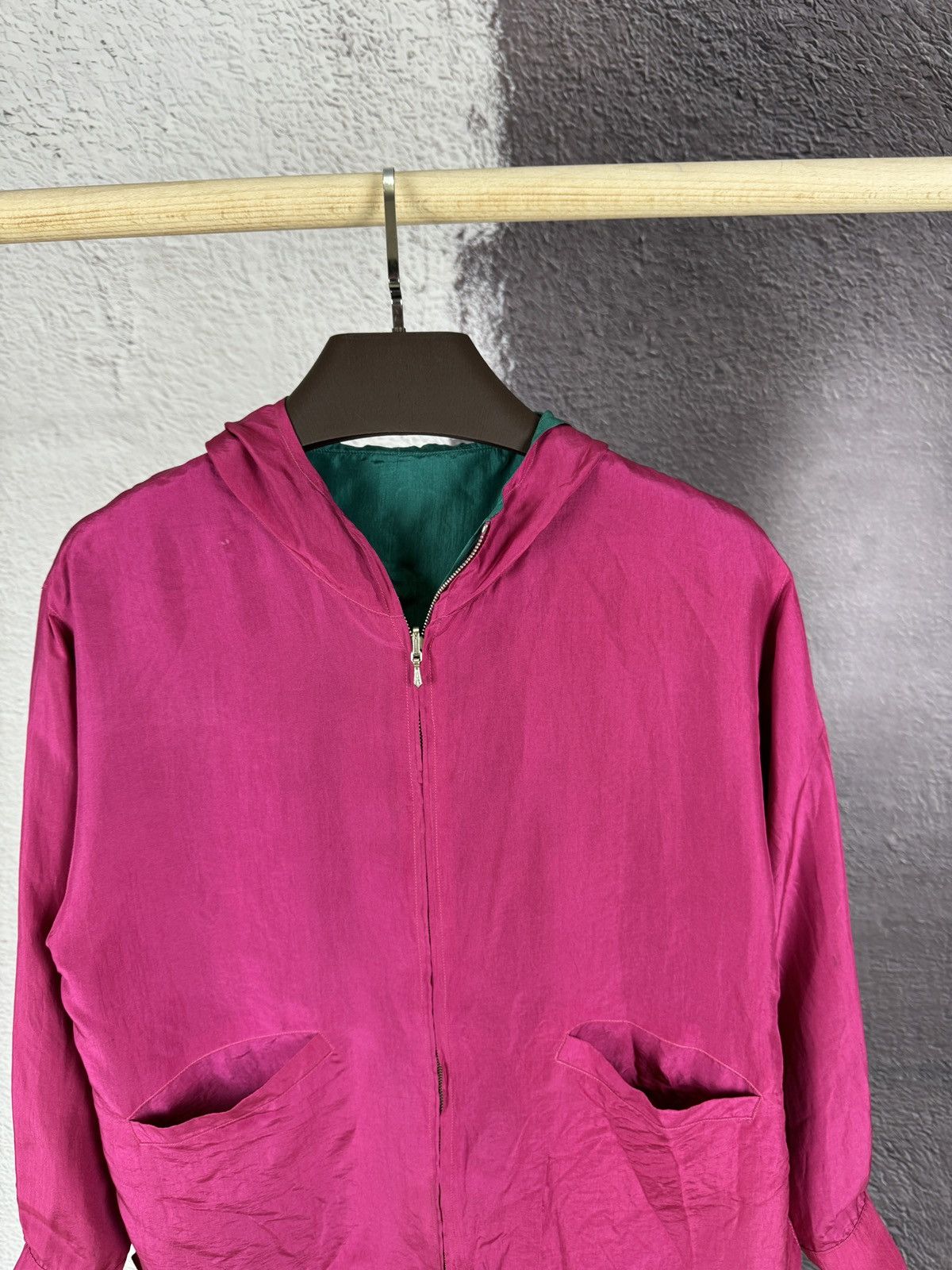 Kenzo Kenzo Paris vintage green pink silk reversible hooded jacket Size XS / US 0-2 / IT 36-38 - 16 Thumbnail