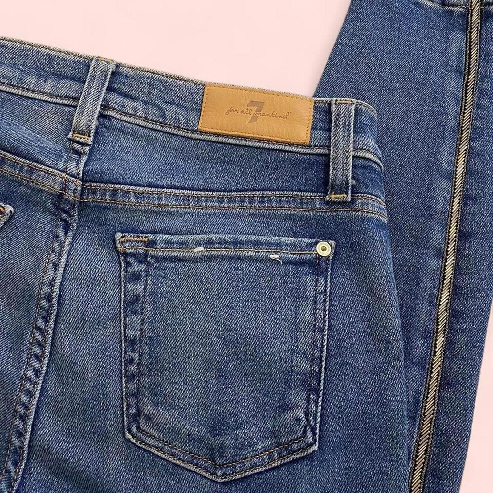 7 For All Mankind 7 for all man kind blue skinny jeans with gold detail Size 26" / US 2 / IT 38 - 4 Thumbnail