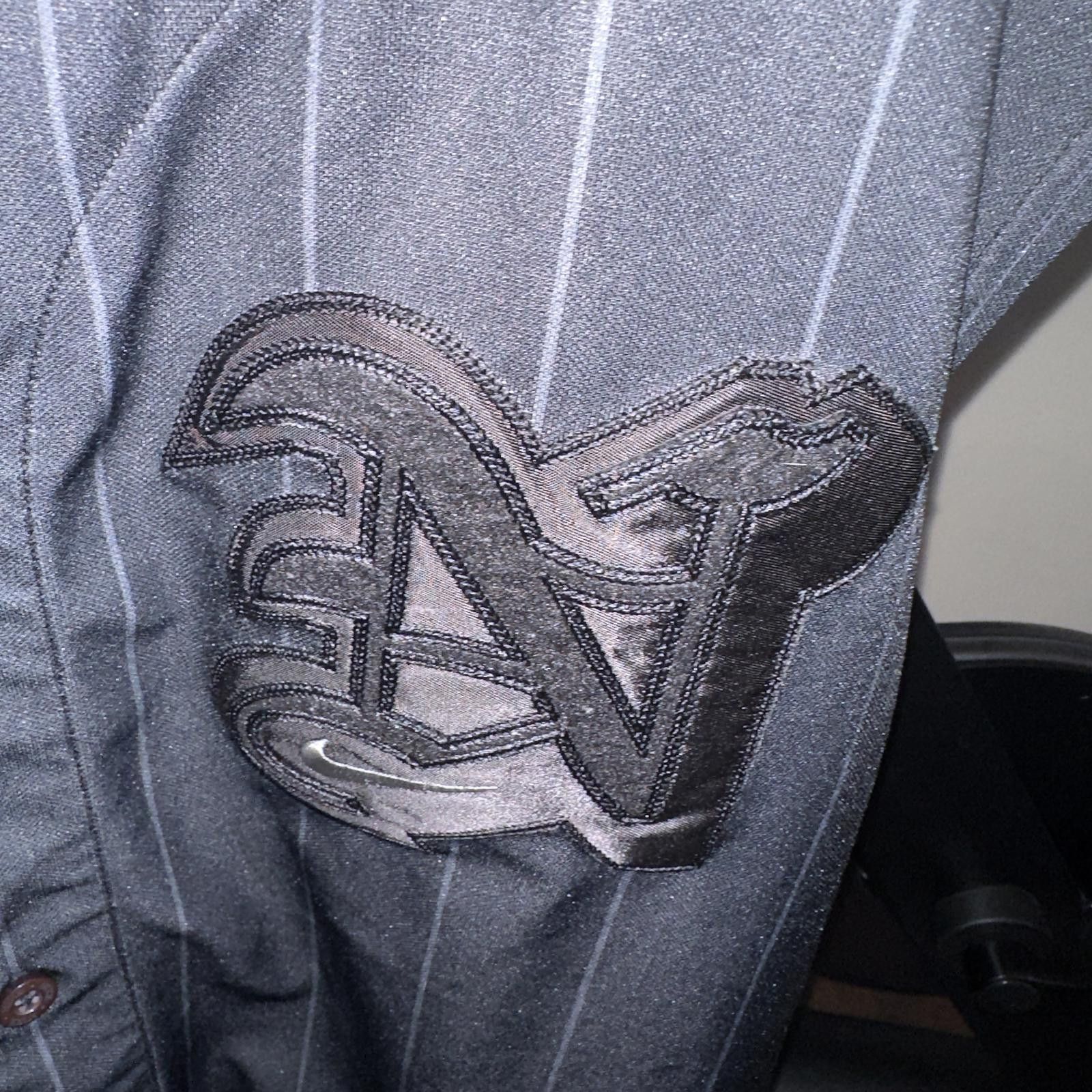 Nike Nike Black Pinstripe Baseball Jersey - Size large- Vintage Size US L / EU 52-54 / 3 - 3 Thumbnail
