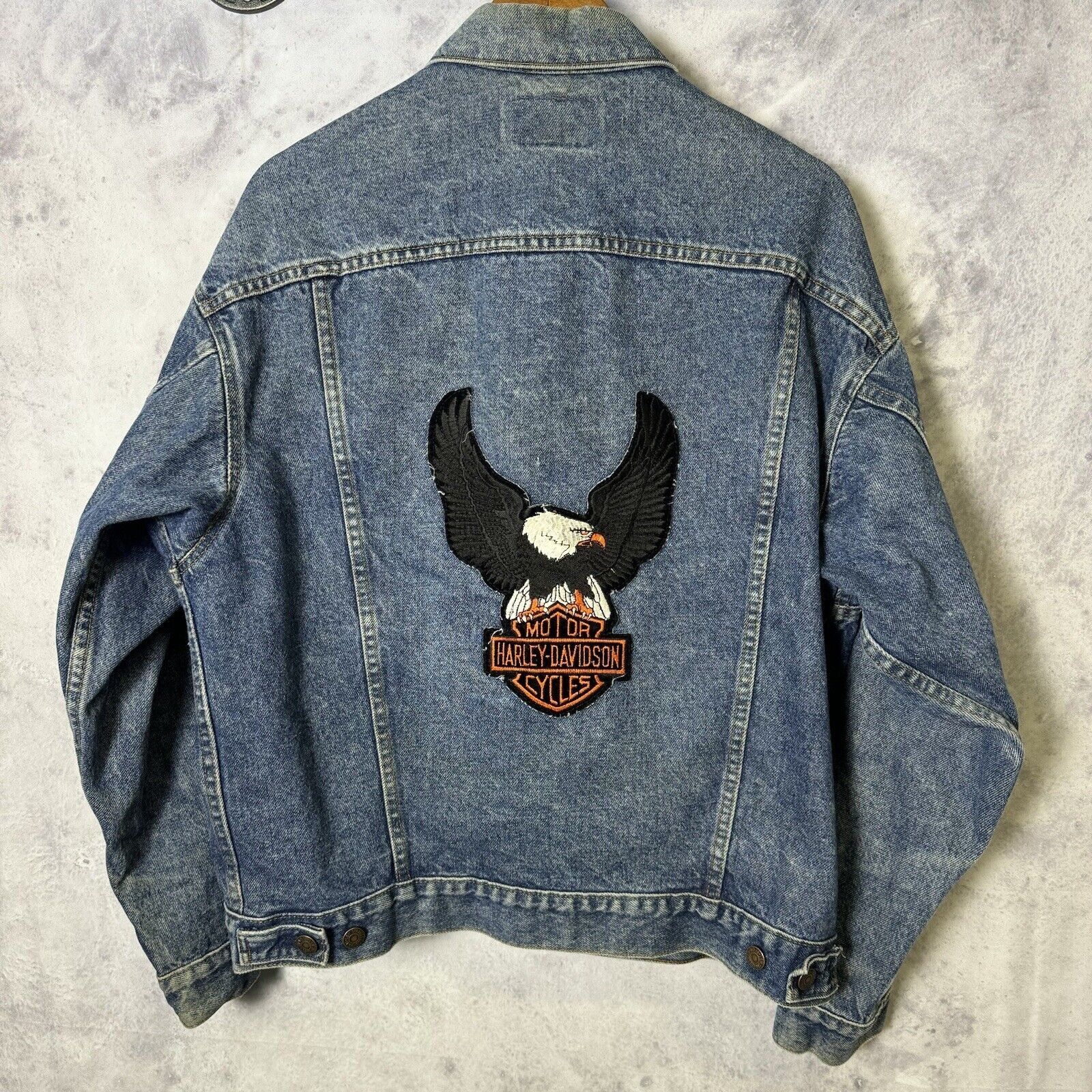 Levi's × Vintage Vintage Levis Trucker Denim Jacket Mens Large L Harley David Size US L / EU 52-54 / 3 - 2 Thumbnail