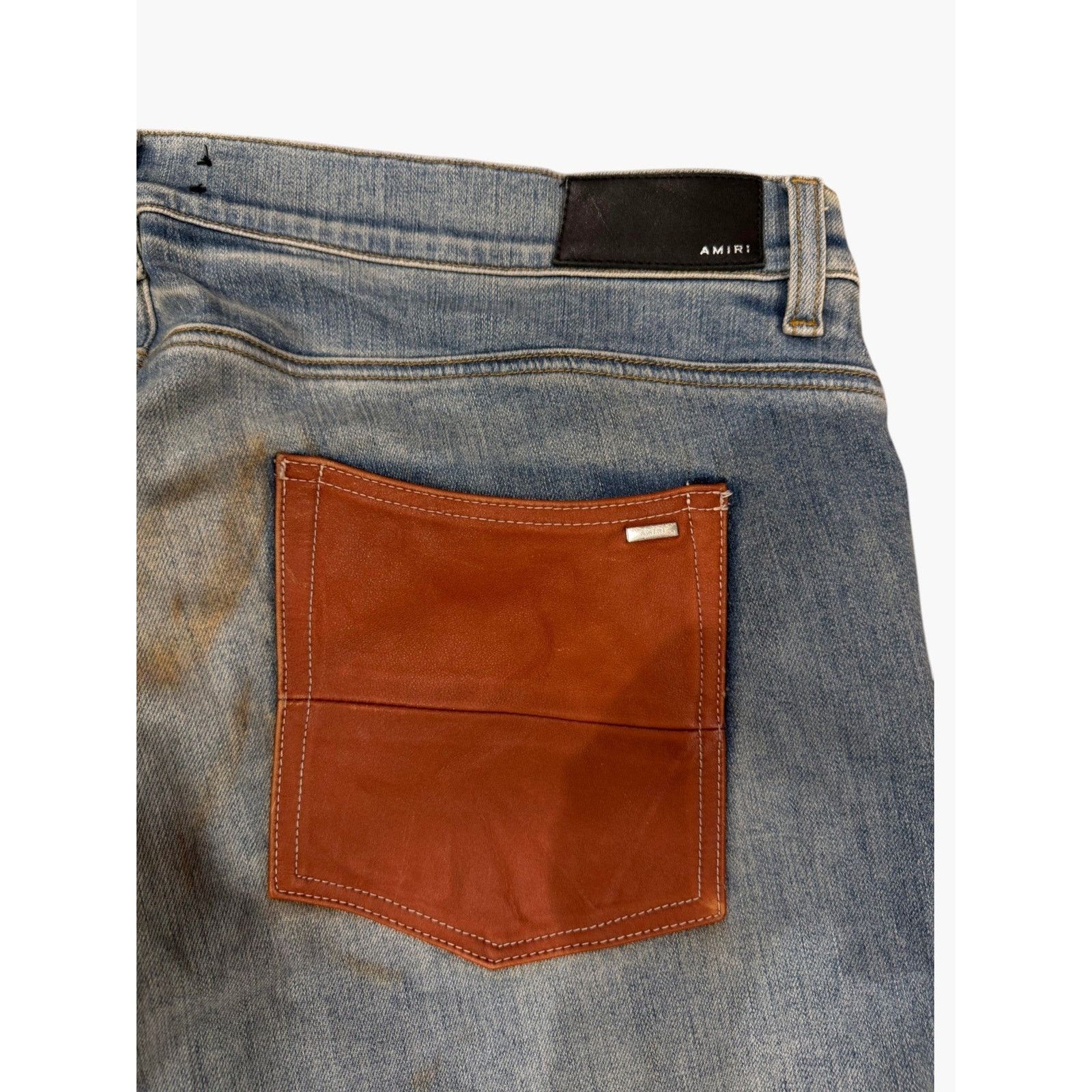 Amiri Amiri Clay Brown Side Logo Light Wash Jeans Size US 40 / EU 56 - 3 Thumbnail