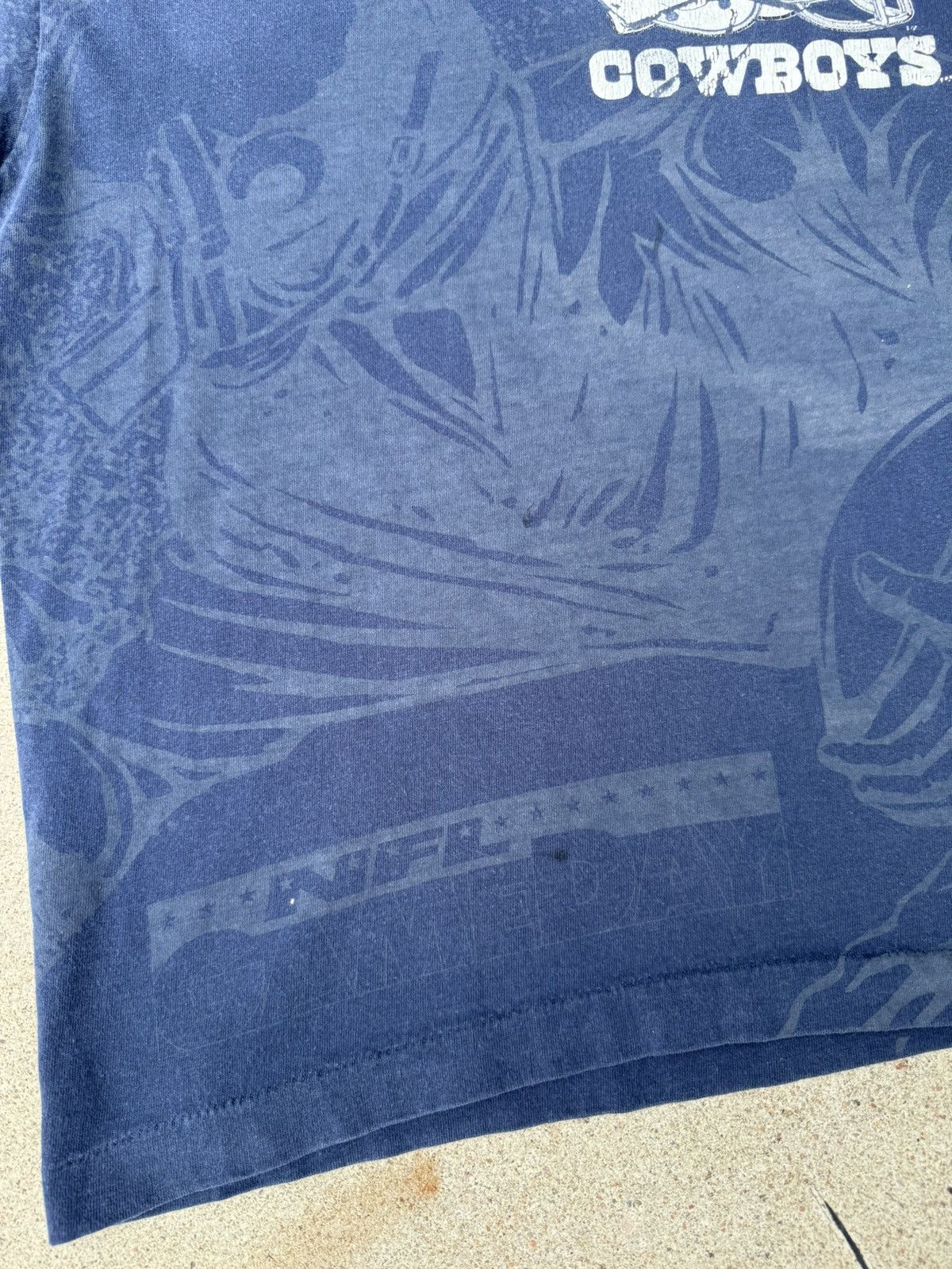 NFL × Vintage Vintage 90’s NFL Dallas Cowboys Navy AOP Graphic Tee Small Size US S / EU 44-46 / 1 - 5 Thumbnail