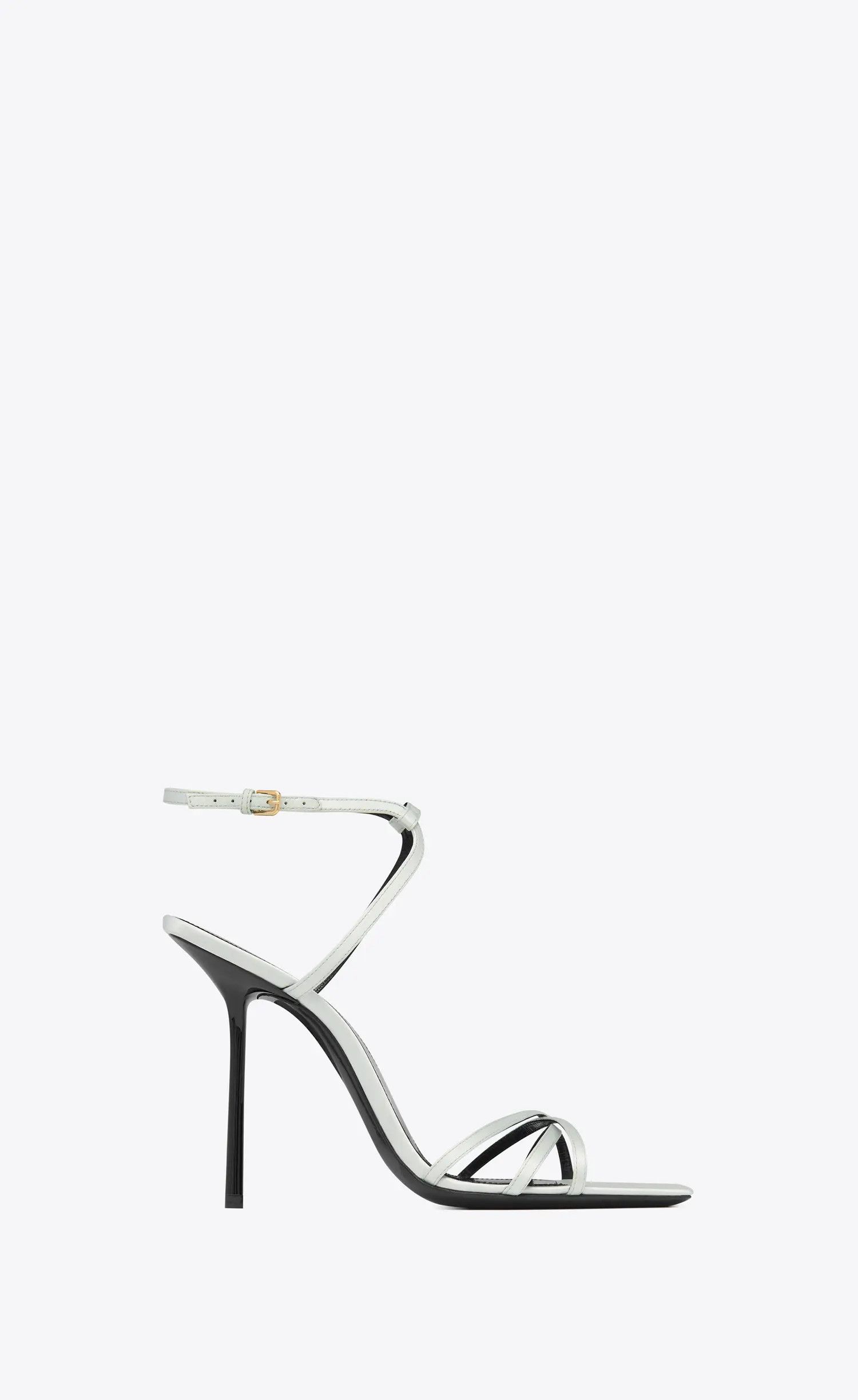 Saint Laurent Paris o1b1hav111224 Nuit Sandals in Crepe Satin in White Size US 6.5 / IT 36.5 - 1 Thumbnail
