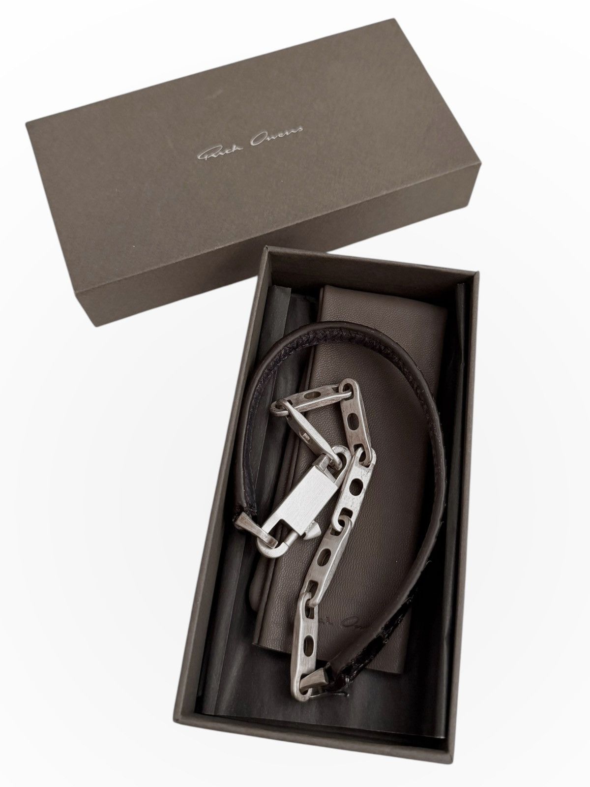 Rick Owens RARE Pirarucu Choker Silver Chain Necklace Size ONE SIZE - 6 Thumbnail