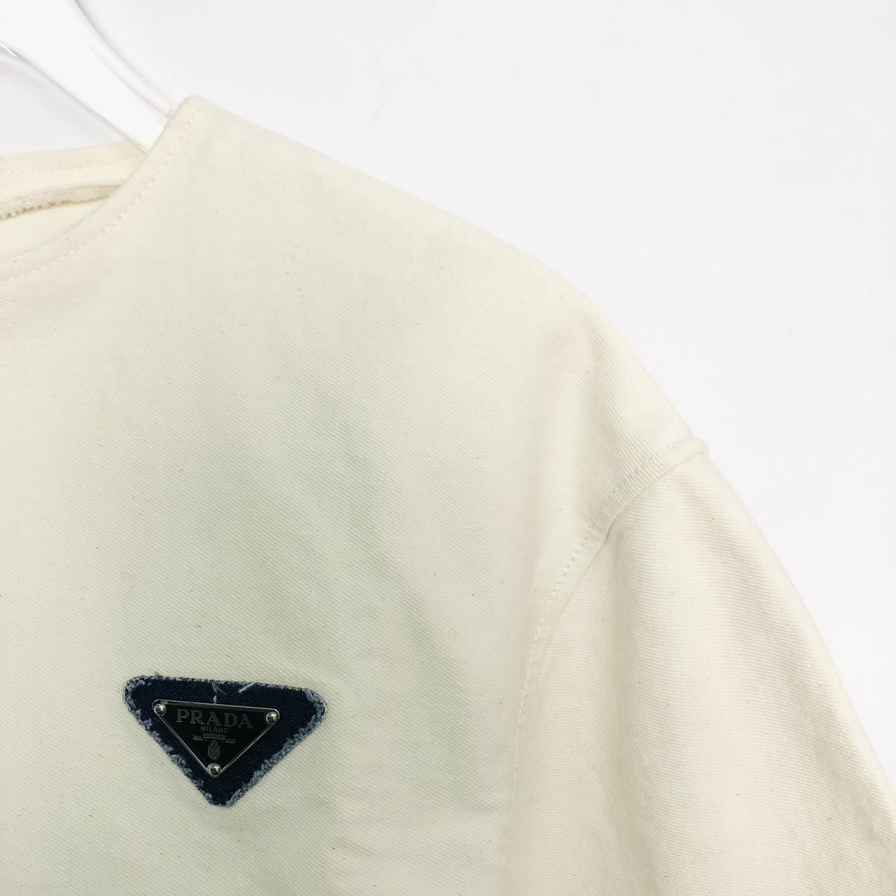 Prada Prada Logo Fringe Cropped Short Sleeve T-shirt K26WX Size XS / US 0-2 / IT 36-38 - 3 Thumbnail