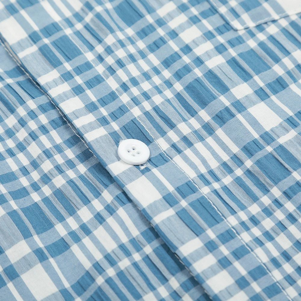 Vintage Men's loose street fashion letter embroidered plaid shirt Size US M / EU 48-50 / 2 - 4 Thumbnail