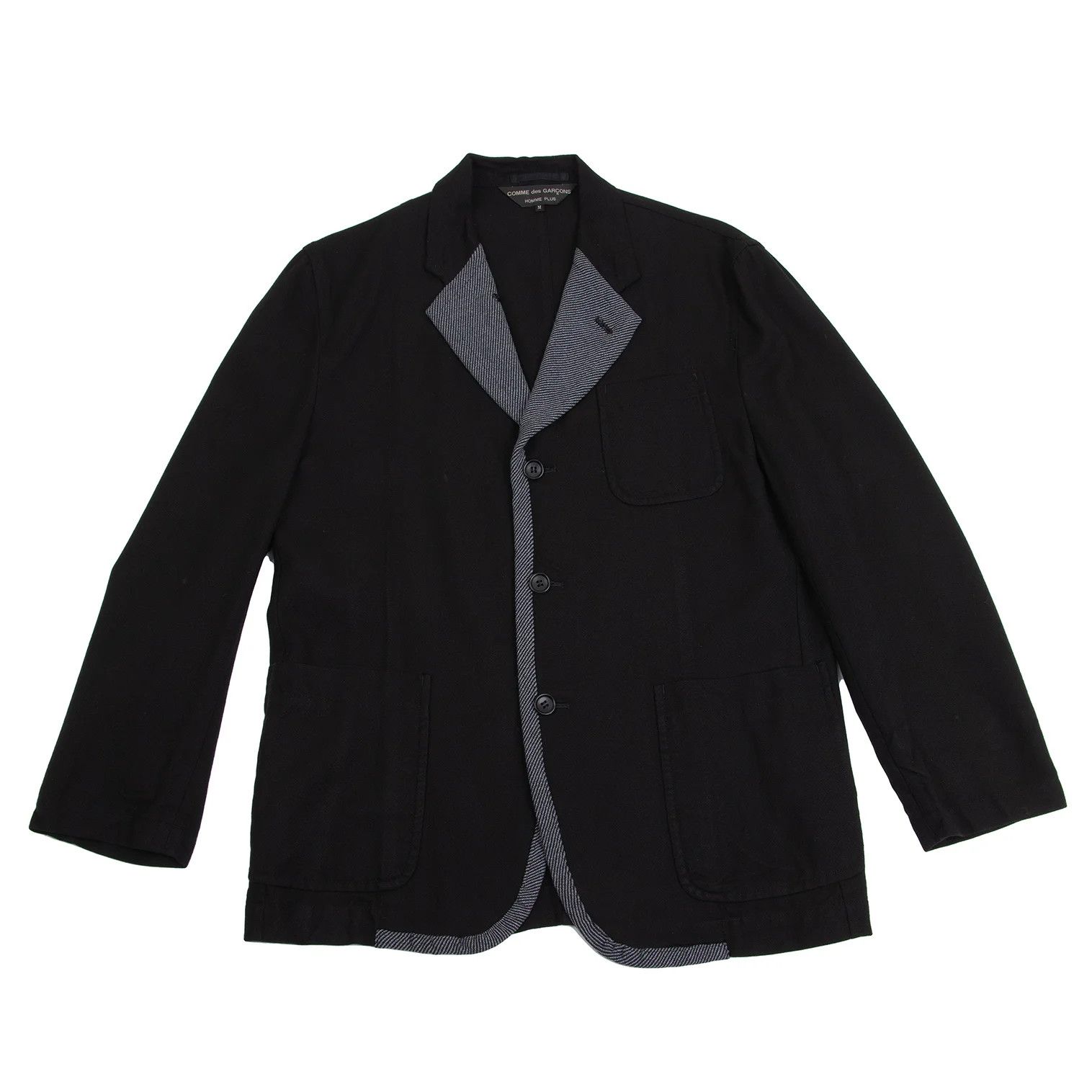 Comme des Garcons Homme Plus T Piped Tailored Jacket in Black/Navy, Size M Size US M / EU 48-50 / 2 - 1 Thumbnail