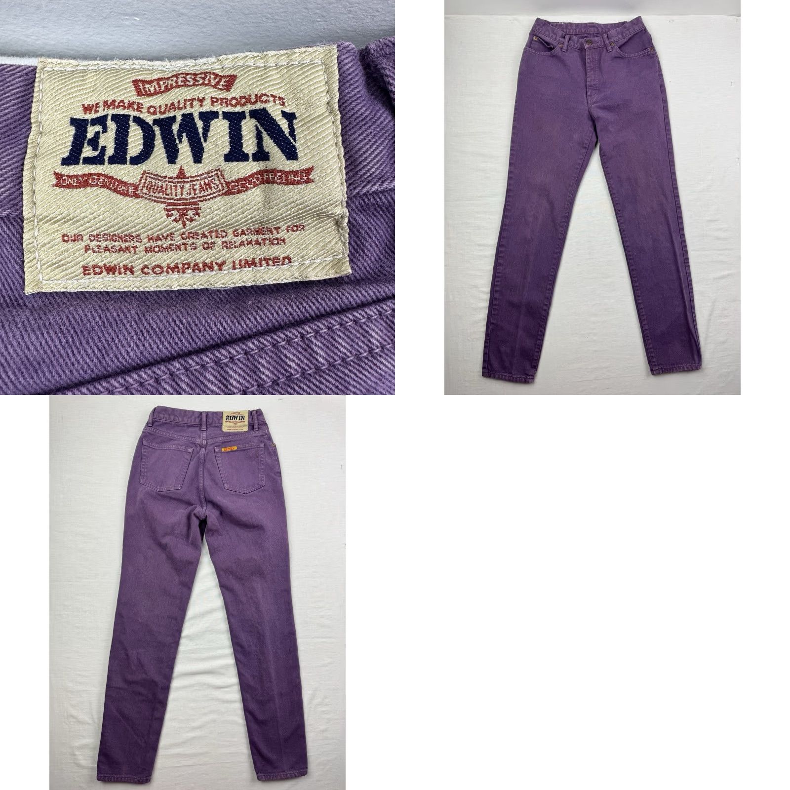 Edwin Edwin Jeans Adult 29x32 Skinny Denim Purple Japan Made In Vapor? Note: This seems off. Size US 29 - 10 Thumbnail