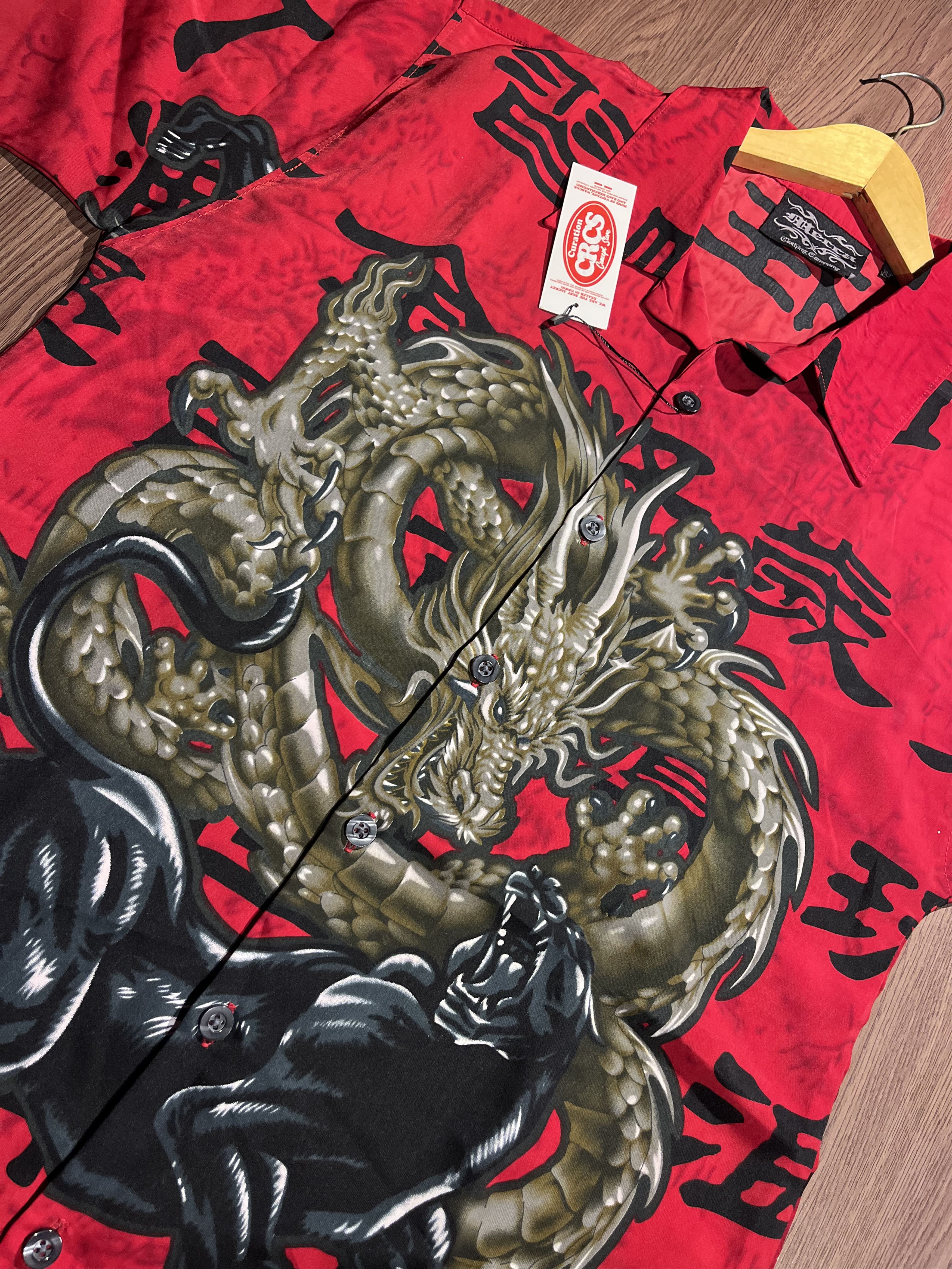 Mecca Vintage Mecca Japanese “Ryu” Dragon Full Print Shirt Size US XL / EU 56 / 4 - 2 Thumbnail