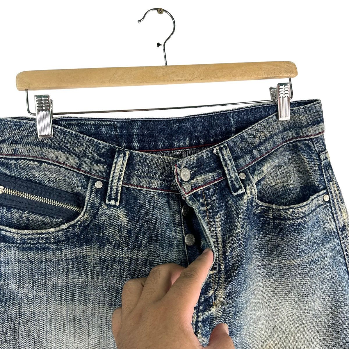 Japanese Brand 🔥Rare Biker Denim Jeans Diesel Bow Cut Design Size US 36 / EU 52 - 2 Thumbnail