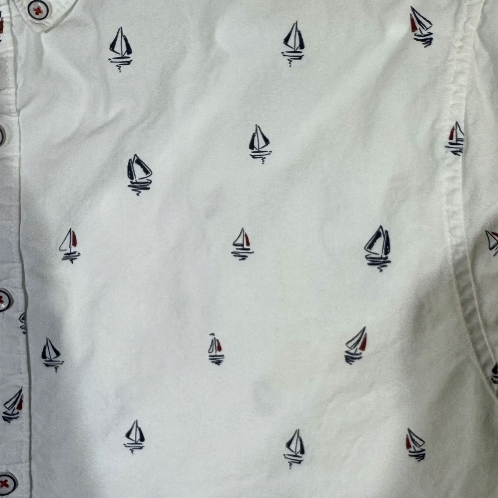 Vintage Cactus Man Shirt XL White Boat Print Slim-Fit 100% Cotton Button-Down Mens Size US XL / EU 56 / 4 - 6 Thumbnail