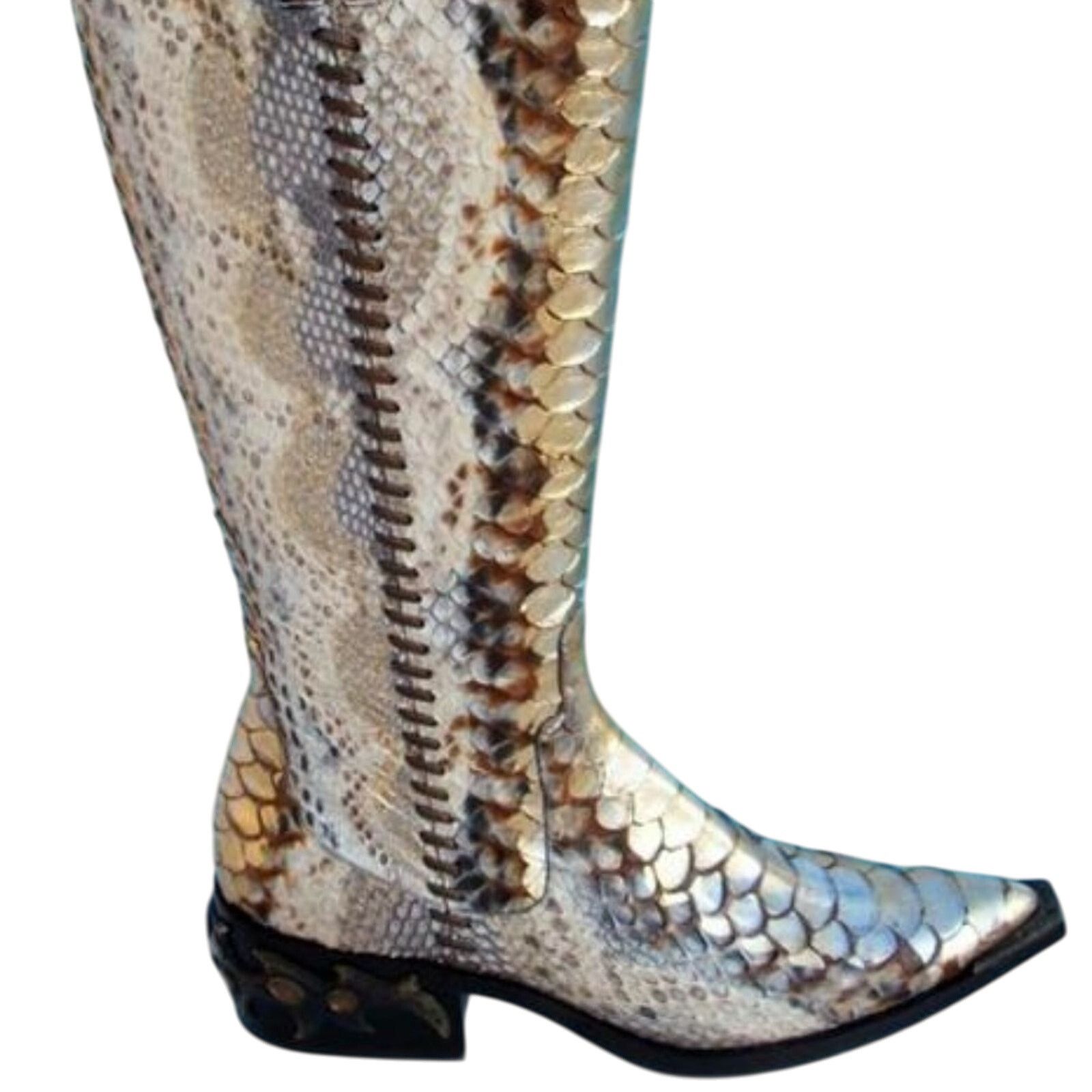 Donald Pliner Donald Pliner Hand Painted Python Metalic Leather Boot $1500 Size US 5 / IT 35 - 5 Thumbnail