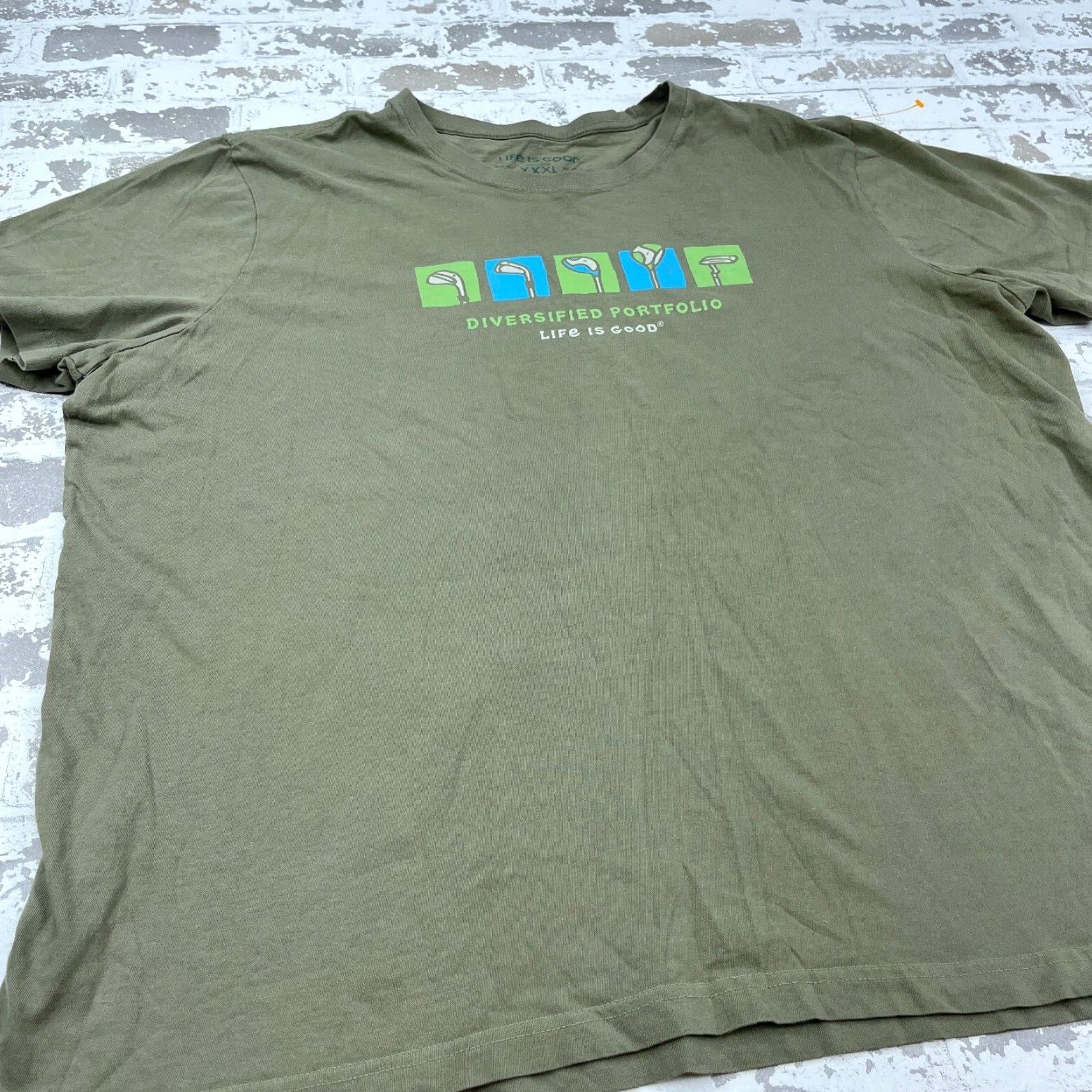 Life is Good Life is Good Shirt Men 3XL Green Crusher Tee Golf Clubs Olive Outdoor Sport XXXL Size US XXL / EU 58 / 5 - 4 Thumbnail