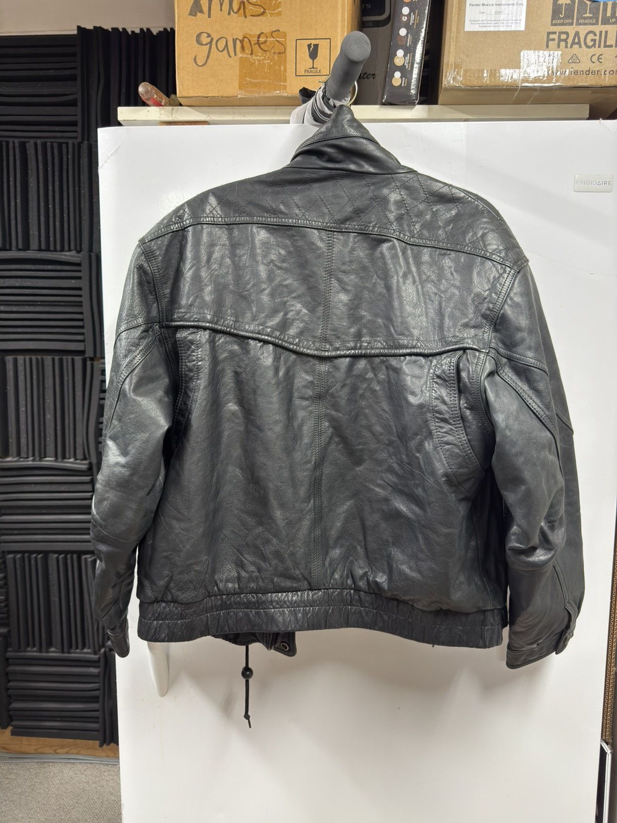Other 100% genuine leather Black leather bomber jacket Size US XL / EU 56 / 4 - 3 Thumbnail