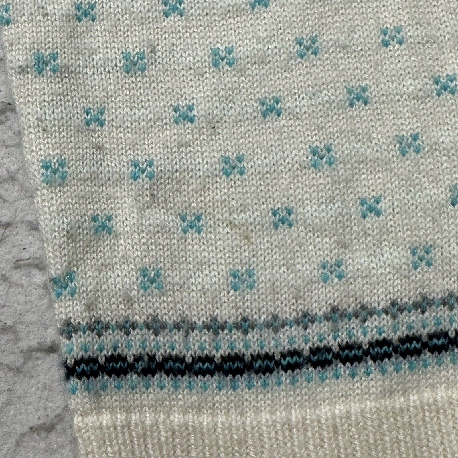 Other Talbots Large Fair Isle Lambs Wool Sweater White Blue Size L / US 10 / IT 46 - 5 Thumbnail